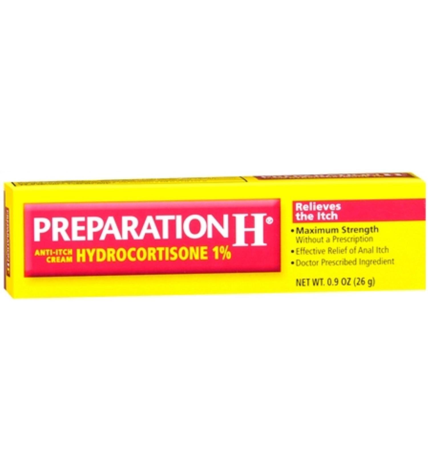 Preparation H Anti-Itch Cream Hydrocortisone 1% 0.90 oz (Pack of 2) (Packaging May Vary)