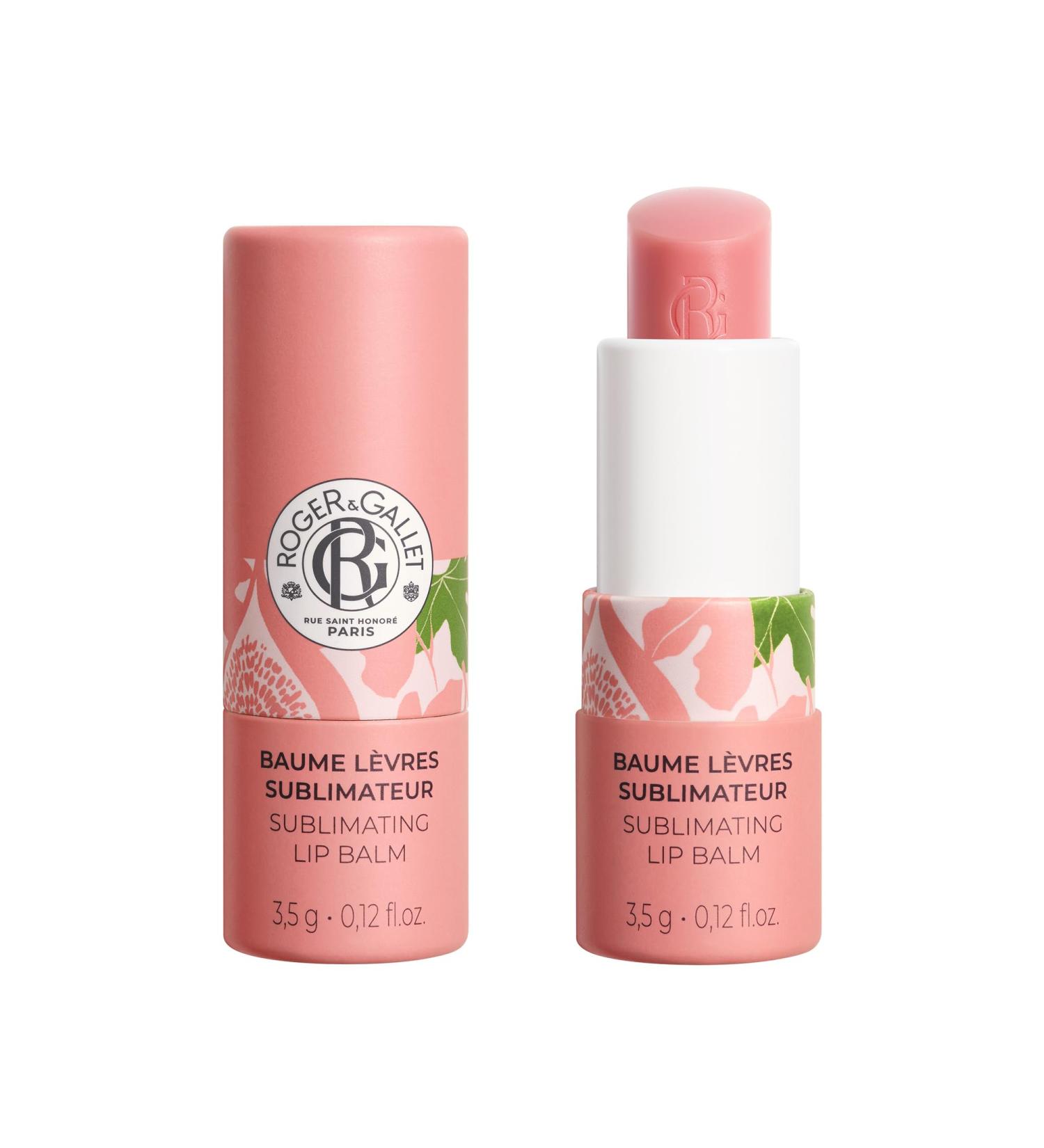 RogerGallet Roger & Gallet Lip Balm Sublimateur Fig Blossom nourishing care and natural shine fig gourmande flavor 98 natural vegan made in France 35 g - Buy Online on GoSupps.com