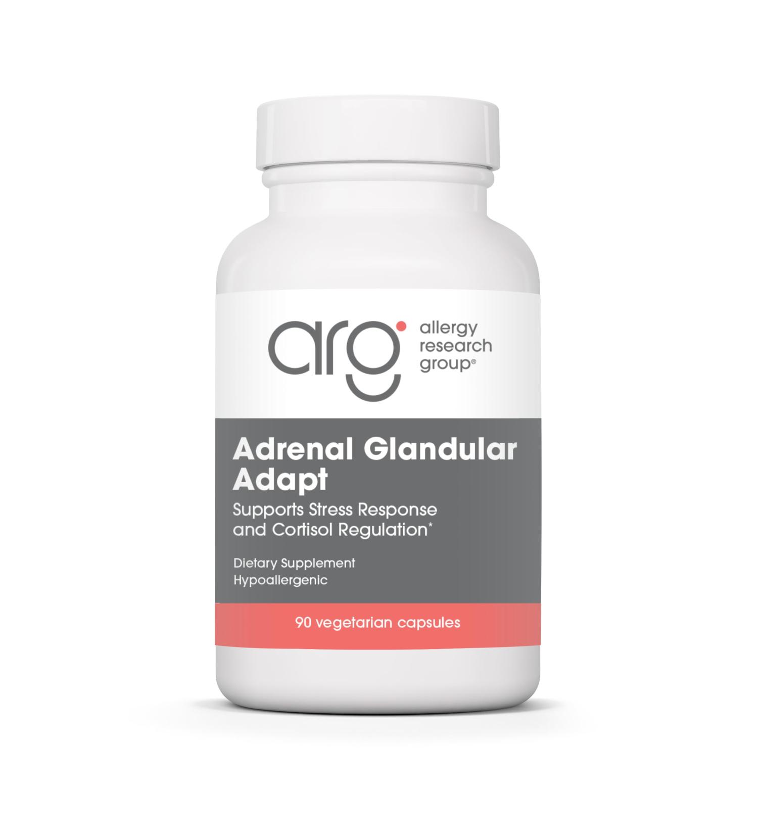 Allergy Research Group - Adrenal Glandular Adapt - Supports Healthy Stress Response and Cortisol Regulation - Hypoallergenic - 90 Vegetarian Capsules - Buy Online on GoSupps.com