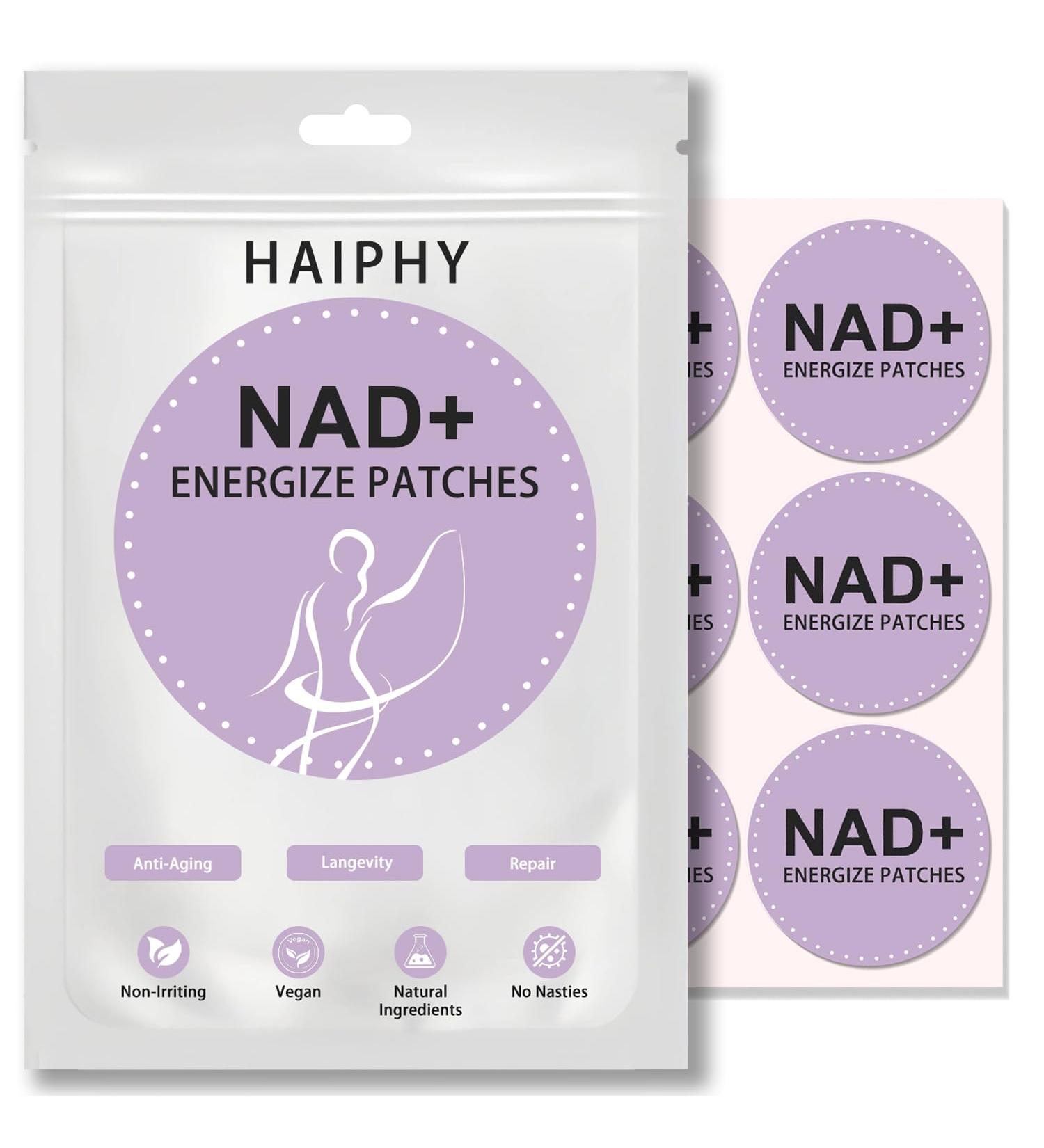 Haiphy- NAD+Patches : NMNH Resveratrol | Anti-Aging & Metabolism | Enhanced Absorption & Health Support | NAD+Patches for Women & Men | 8-Hour Long-Lasting Release (30 Count) 1Pack 30Patches - Buy Online on GoSupps.com