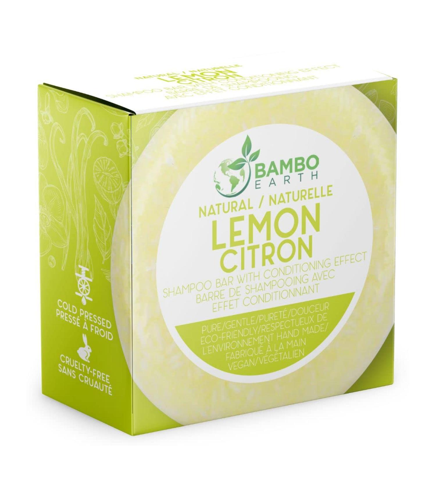 BAMBOEARTH Organic Solid Shampoo Bar & Conditioner - Lemon Scented | Plant-Based, Zero Waste & Biodegradable Packaging | All Natural Ingredients - Buy Online on GoSupps.com