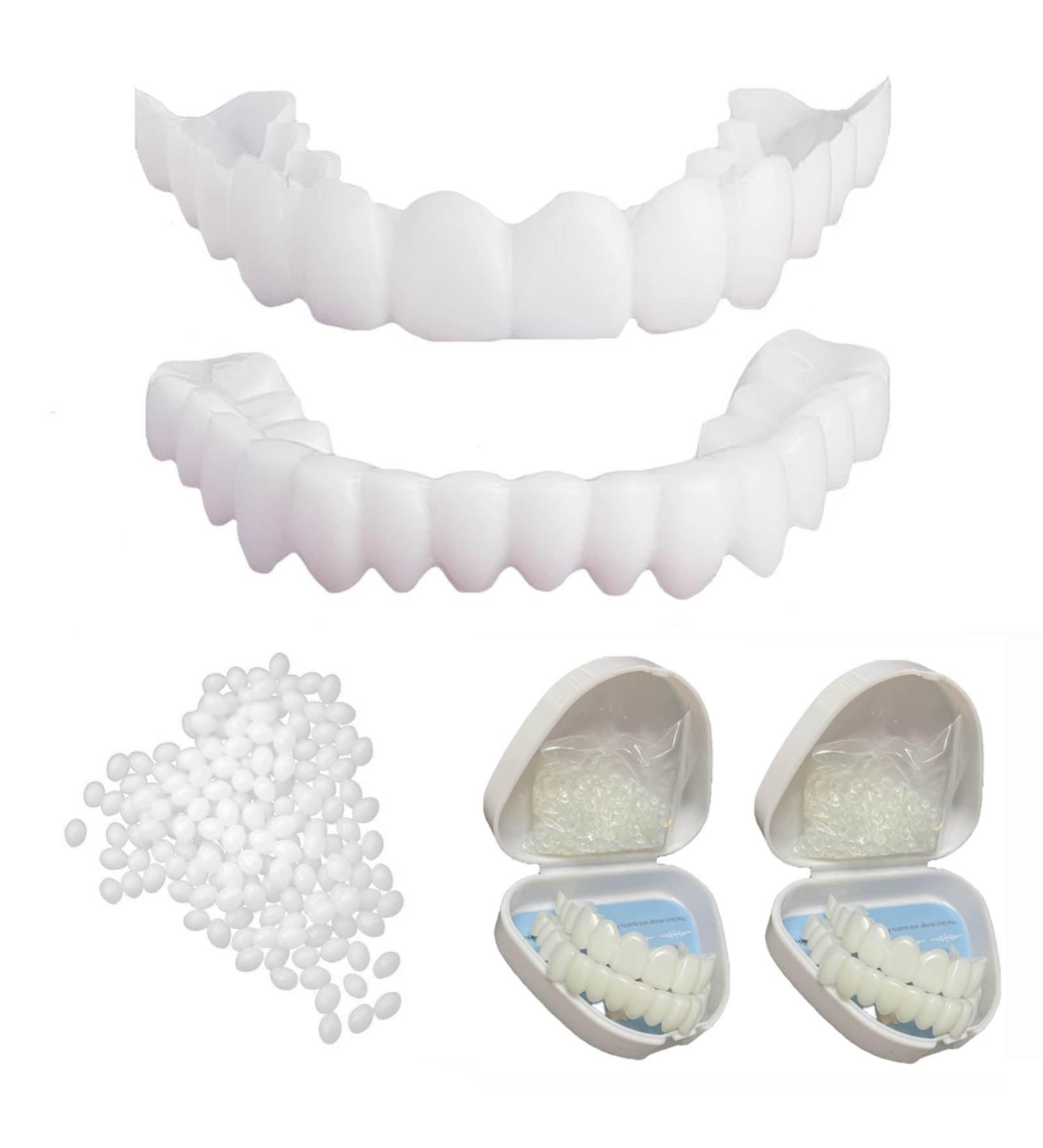 Buy Flipped Warm Snap-On Veneers | Provisional Teeth Comfort Fit False Dentures - Top & Bottom - International Shipping - Buy Online on GoSupps.com