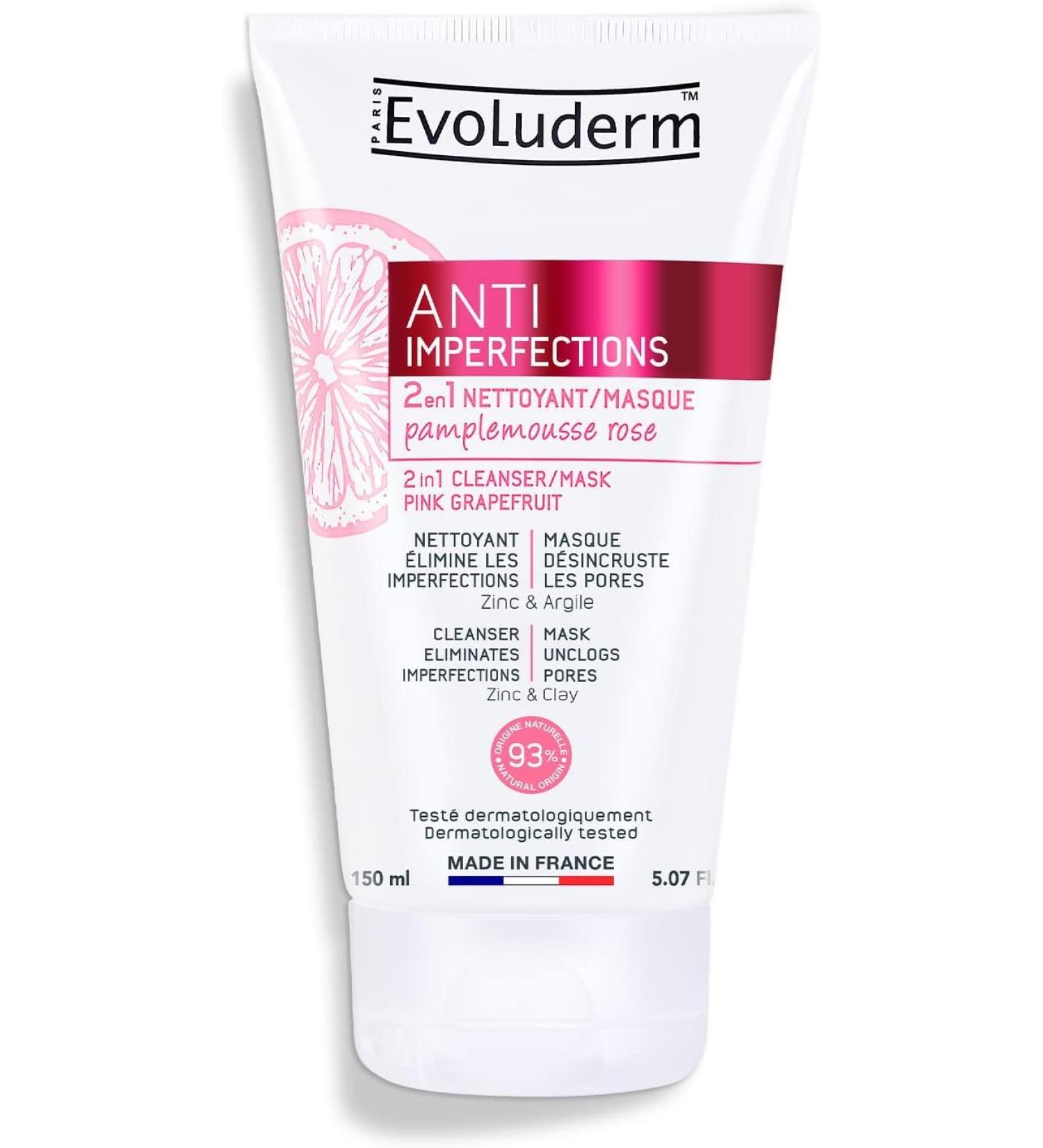 Evoluderm Anti Imperfections 2 in1 Pink Grapefruit Cleanser/Mask 200ml - Buy Online on GoSupps.com