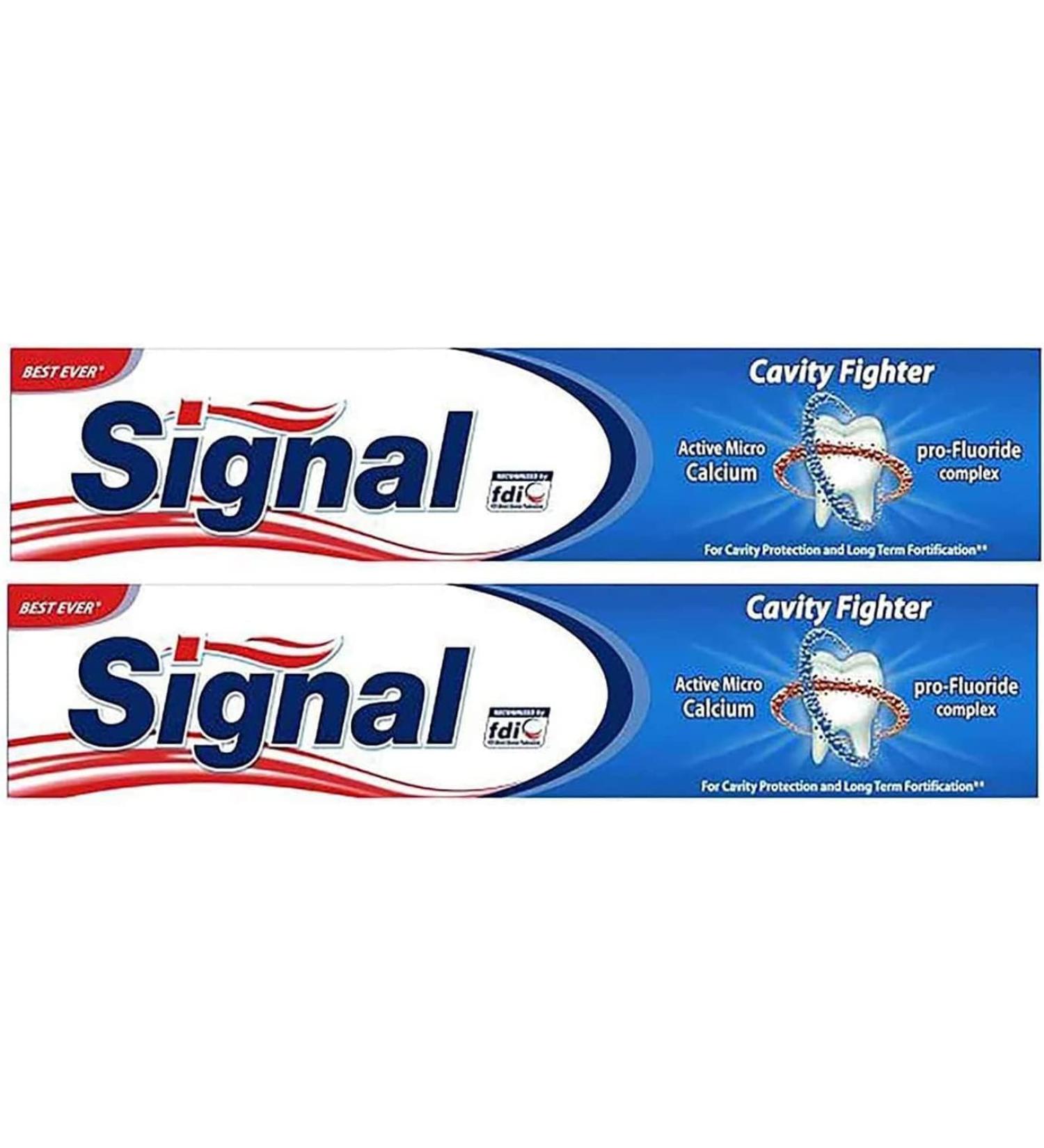 2 Box Signal Anti-Caries Toothpaste - Cavity Fighter with Active Micro Calcium & Pro Fluoride Complex (4.23 oz Each) | Best Cavity Protection & Fortification - Buy Online on GoSupps.com