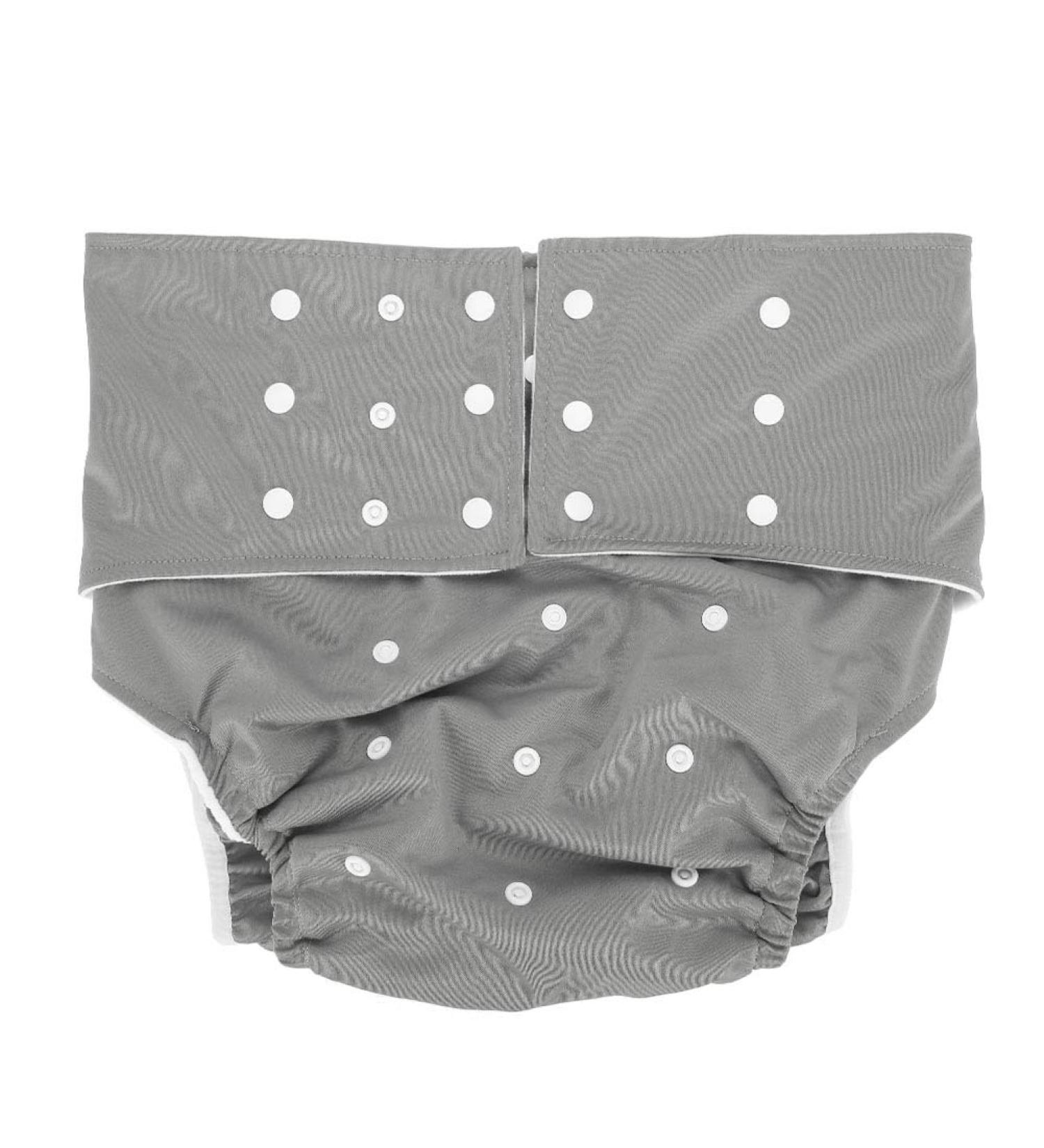 Adjustable Gray Adult Diaper Pants - Washable Reusable Cloth Diapers for Incontinence - Buy Online on GoSupps.com