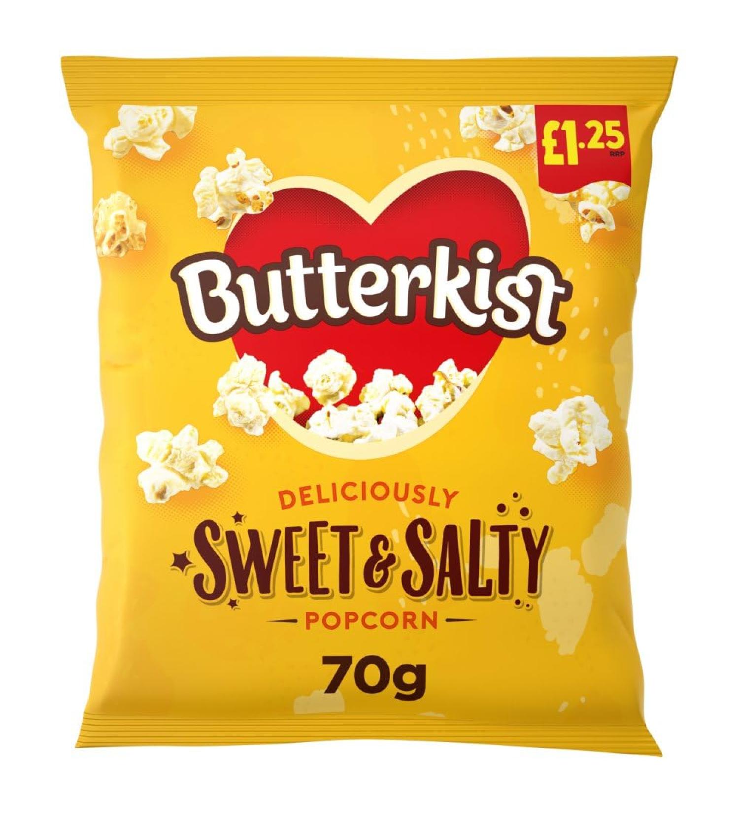 Butterkist Popcorn 15x70g 1.25 Price Marked Bags (Sweet & Salty Popcorn)