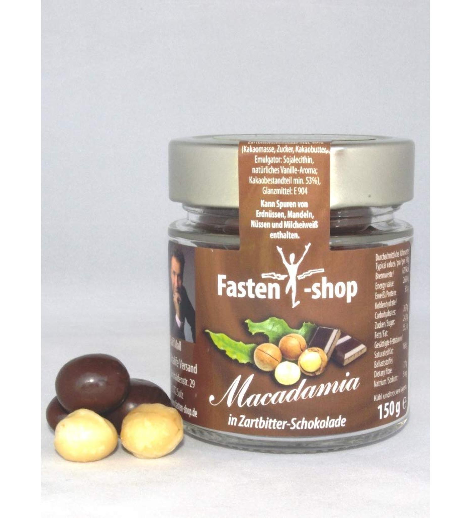 Ralf Moll Macadamia-Gl ckskugeln macadamia nuts in dark chocolate 150g in a glass