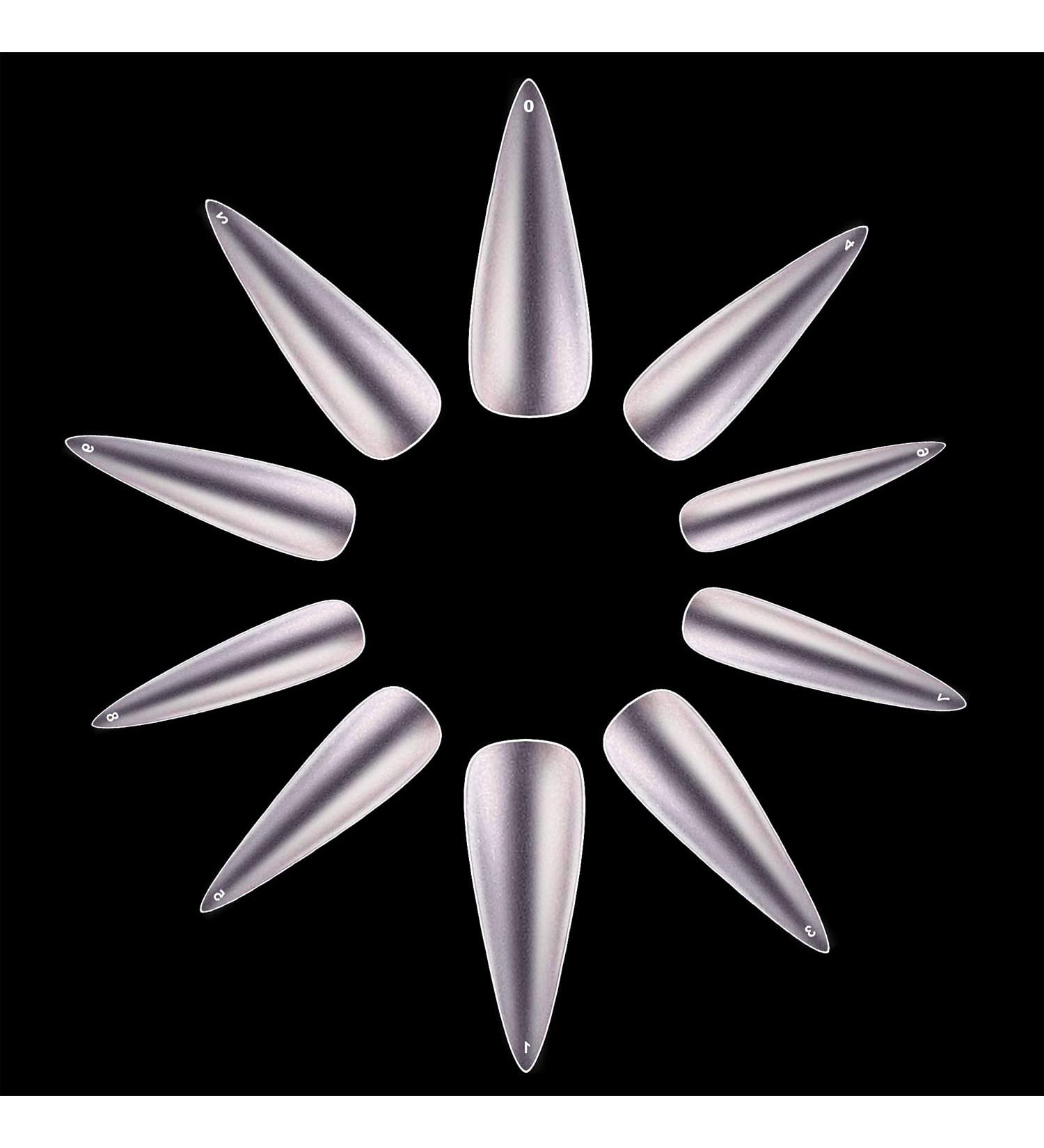 Makartt Stiletto Matte Nail Tips - Long Full Cover Press-On Acrylic Nails - 500 Clear Pointed Tips - Buy Online on GoSupps.com