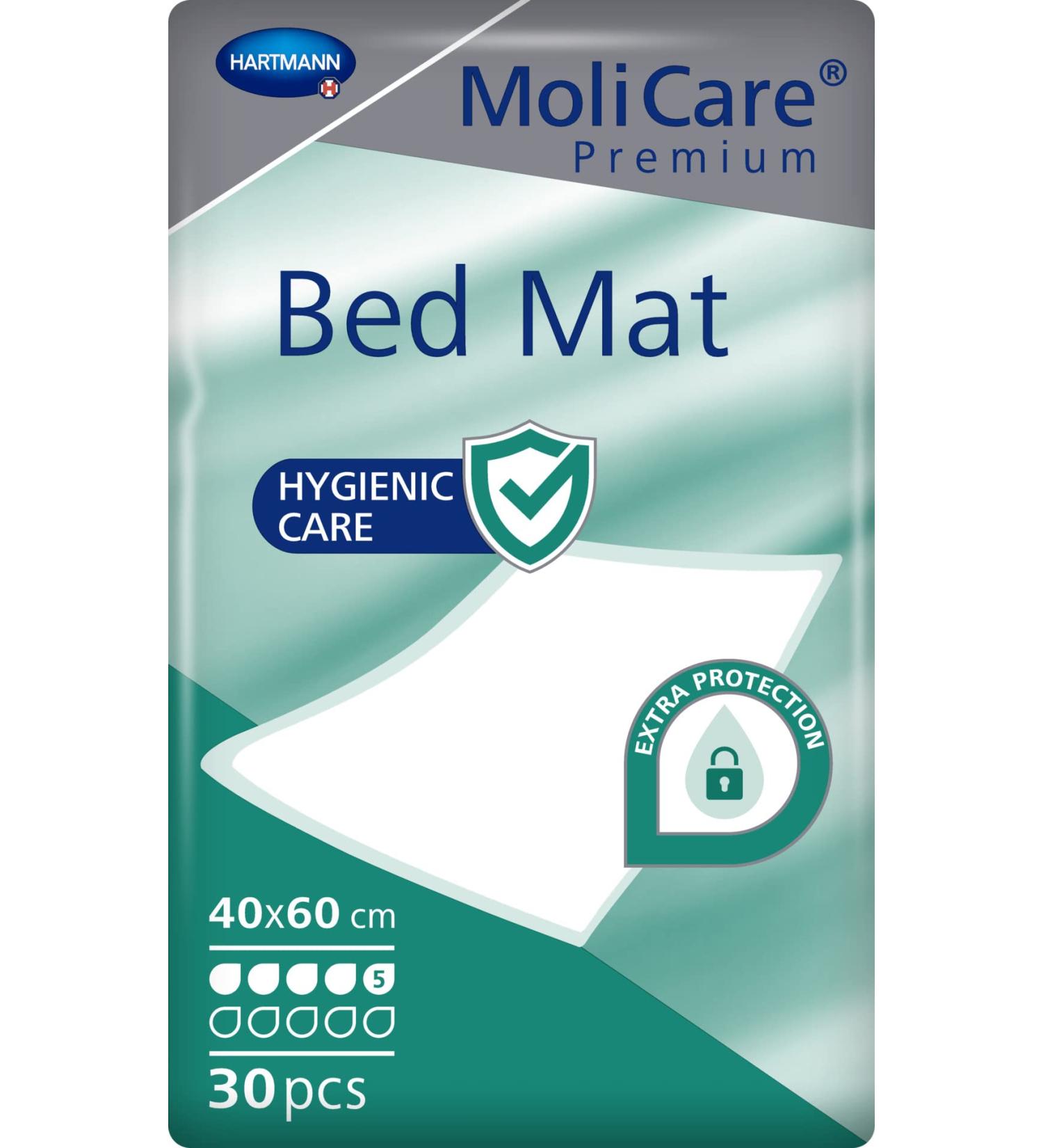 Molicare Premium Bed Mat 5 Drops 40x60 cm 30-Pack | Absorbent Bed Protection Insert for International Shipping - Buy Online on GoSupps.com