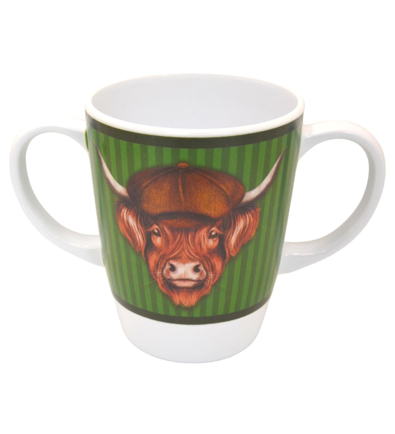 Rosa Lifestyle Lightweight Two Handled Melamine Mug - 400ml Capacity - Daily Living Mobility Aid for Elderly & Arthritis (Sheep Coo) - Buy Online on GoSupps.com