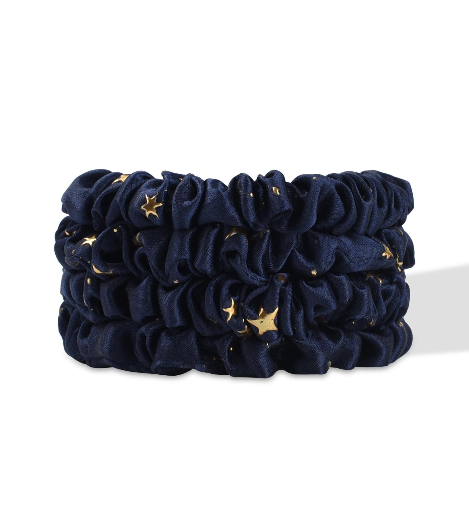 Silkie 4-Set 100% Pure Mulberry Silk Hair Ties - Black Thin Ponytail Holders for Everyday Hair Care | No Damage & Travel Bags Included - Buy Online on GoSupps.com