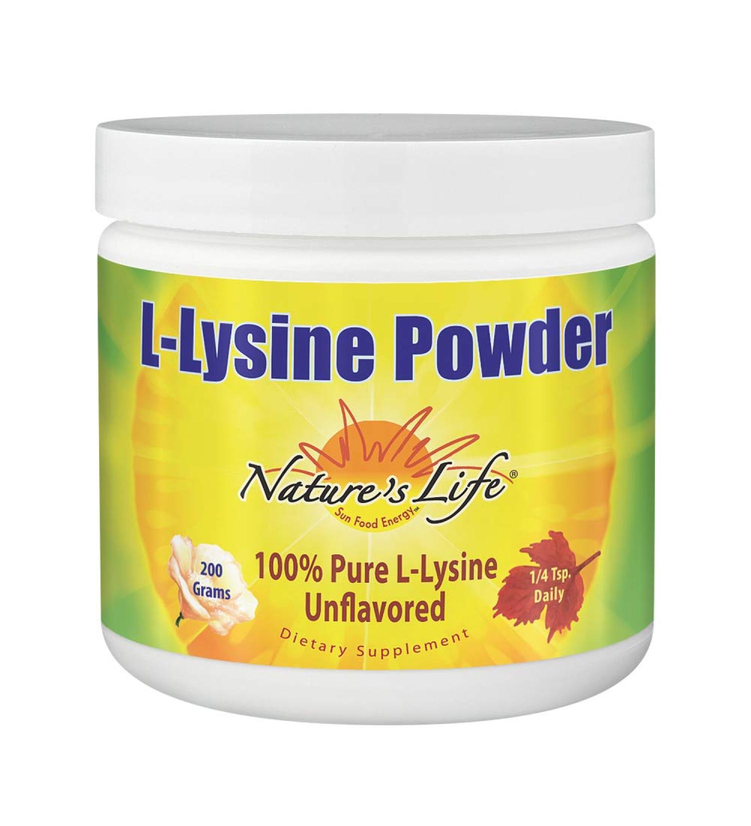 Nature's Life L-Lysine Powder Unflavored 200g - Immune Support & Healthy Skin - Buy Online on GoSupps.com
