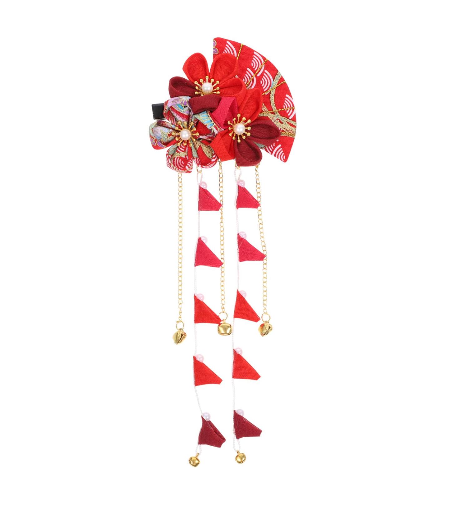 FRCOLOR Japanese Hair Clip Kimono Red Japanese Hair Accessories Japanese Tassel Hairpin Hairpin Japanese Tassels Hair Barrettes Vintage Tassels Hairpin Tassels Kimono Geisha Hair Accessories - Buy Online on GoSupps.com