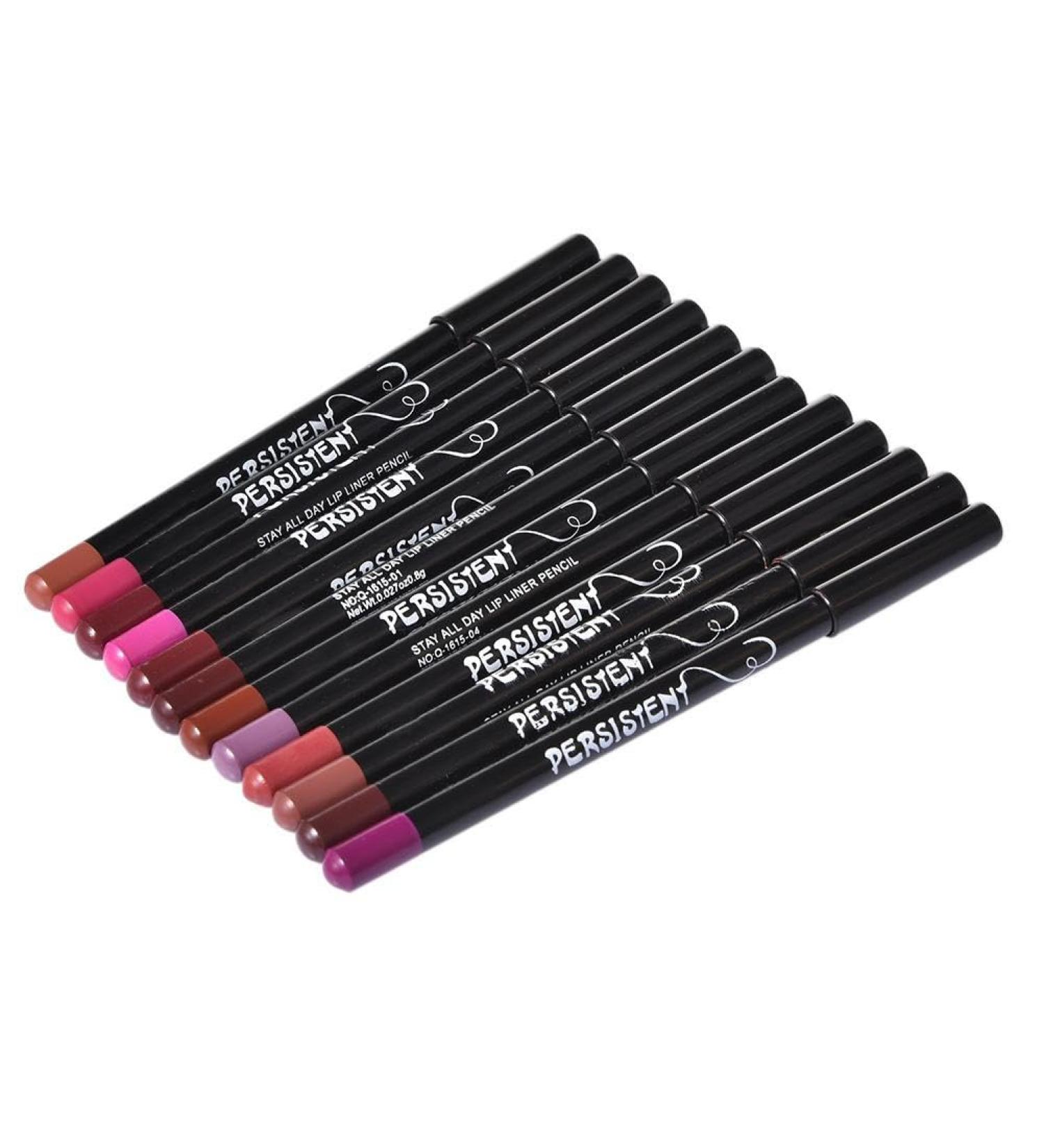 Lip Gloss Make Up Liner Pencil Natural Lip Makeup 12 Different Colors Waterproof and Long Lasting Lip Liner Pencil Set Pearl Eyeliner Kit Metalic Eyeliner Liquid Eyeliner Set for Girls Woman - Buy Online on GoSupps.com