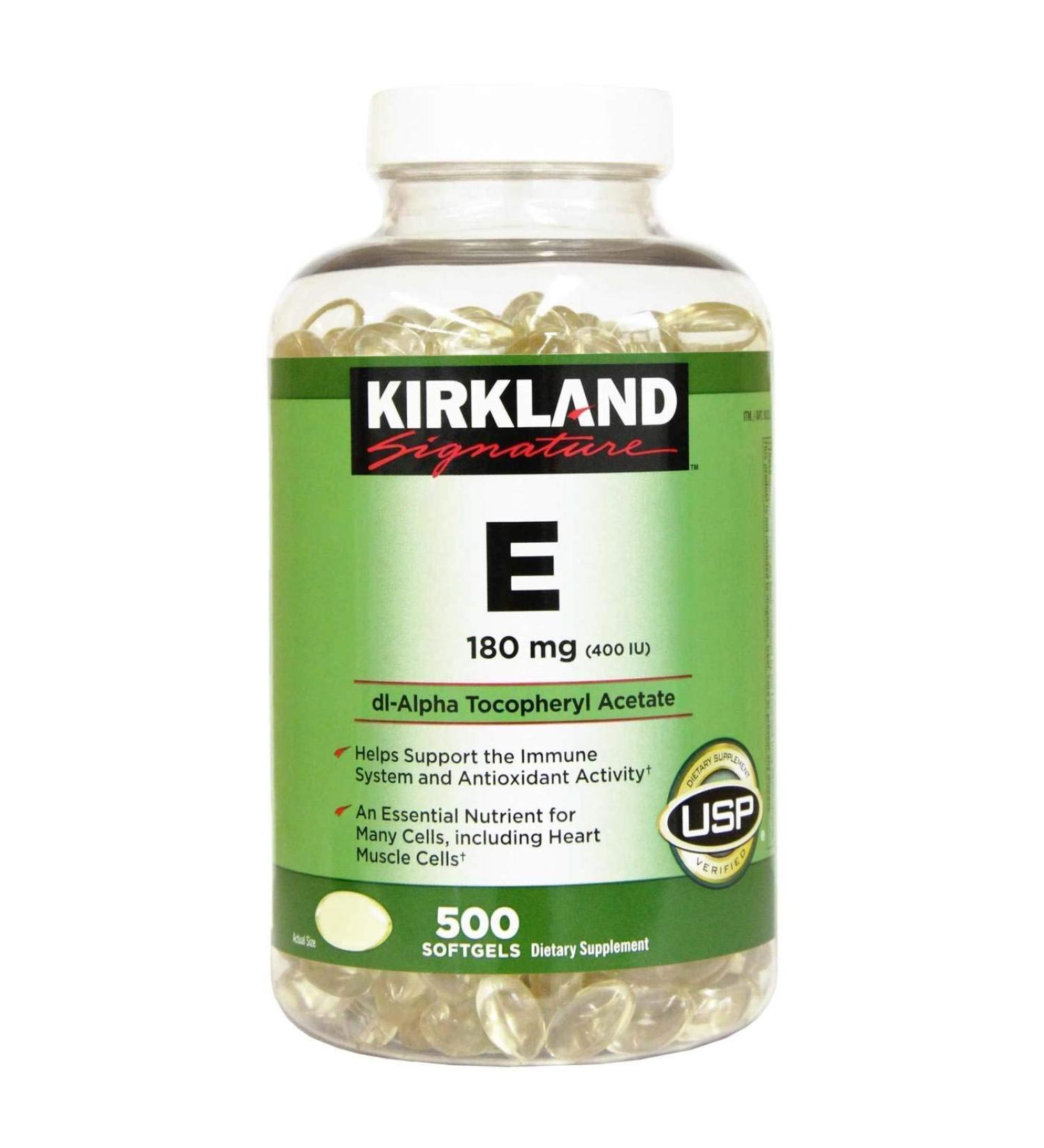 Kirkland Signature Vitamin E 180mg. 500 Softgels (4 Pack)