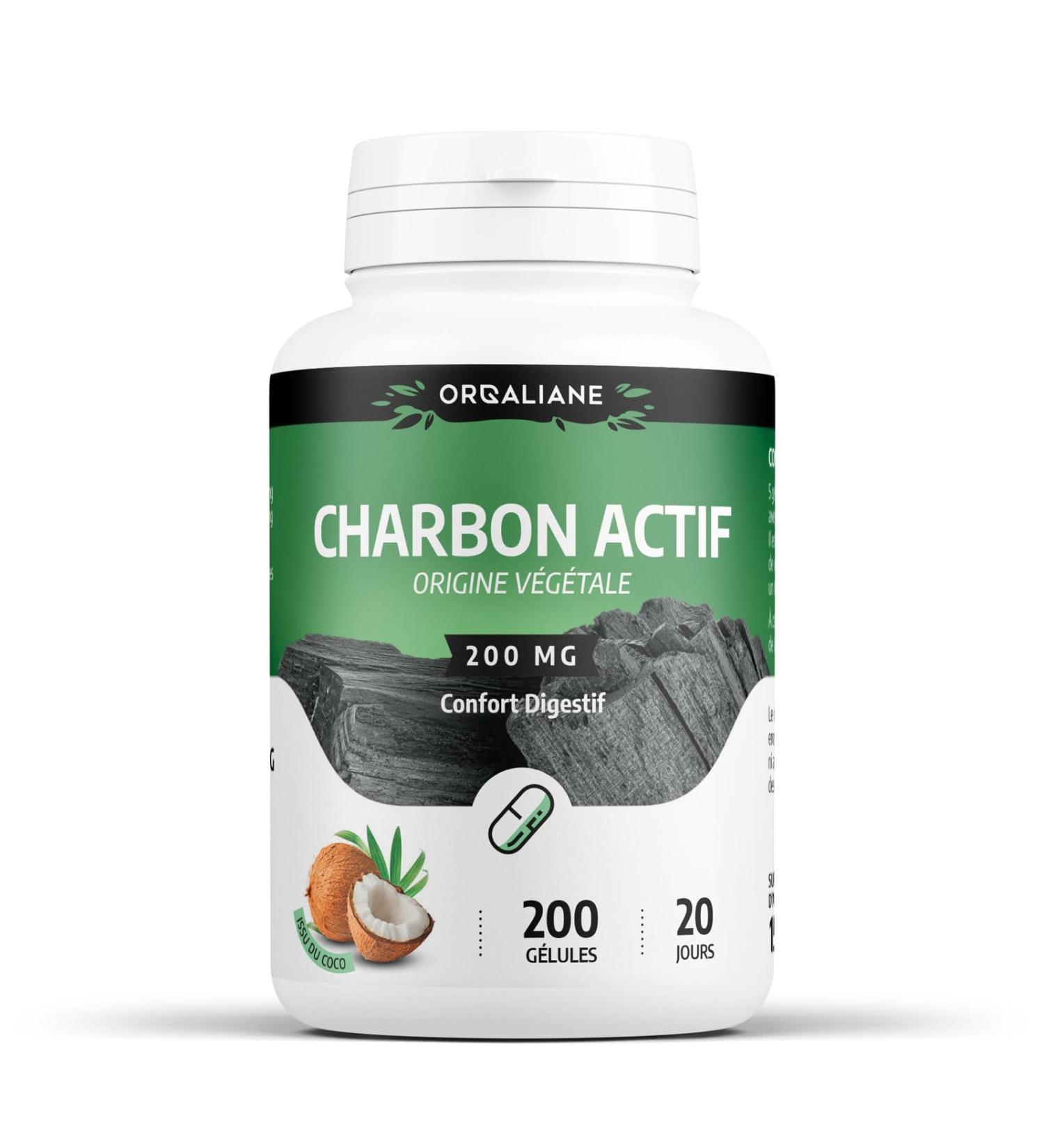 Activated Vegetable Charcoal - 200 mg - 200 Capsules - ORGALIANE - Buy Online on GoSupps.com