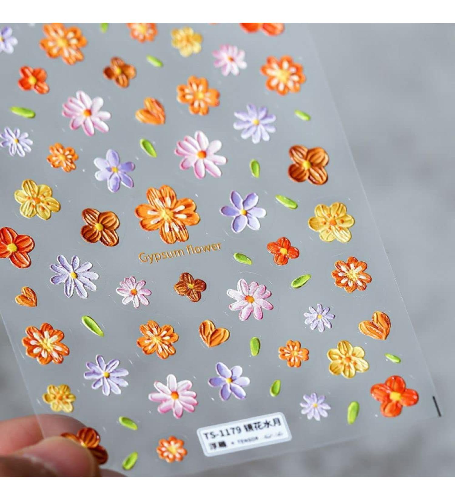 Hot Decorative Adhesive Decals Spring Flowers Nail Stickers Sunflower 5D Relief Daisy(TS1179) - Buy Online on GoSupps.com