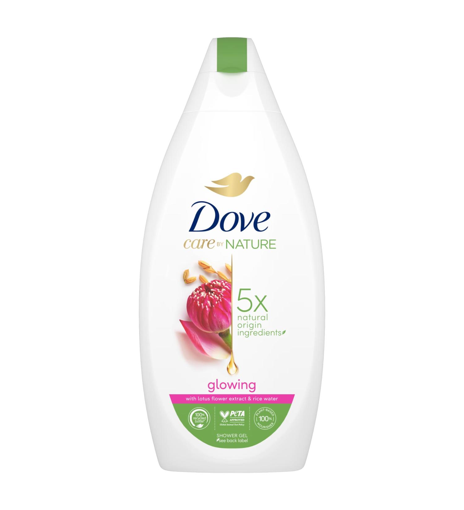 Dove Care By Nature Glowing Shower Gel 400ml - Lotus Flower & Rice Water Body Wash | International Shipping Available - Buy Online on GoSupps.com