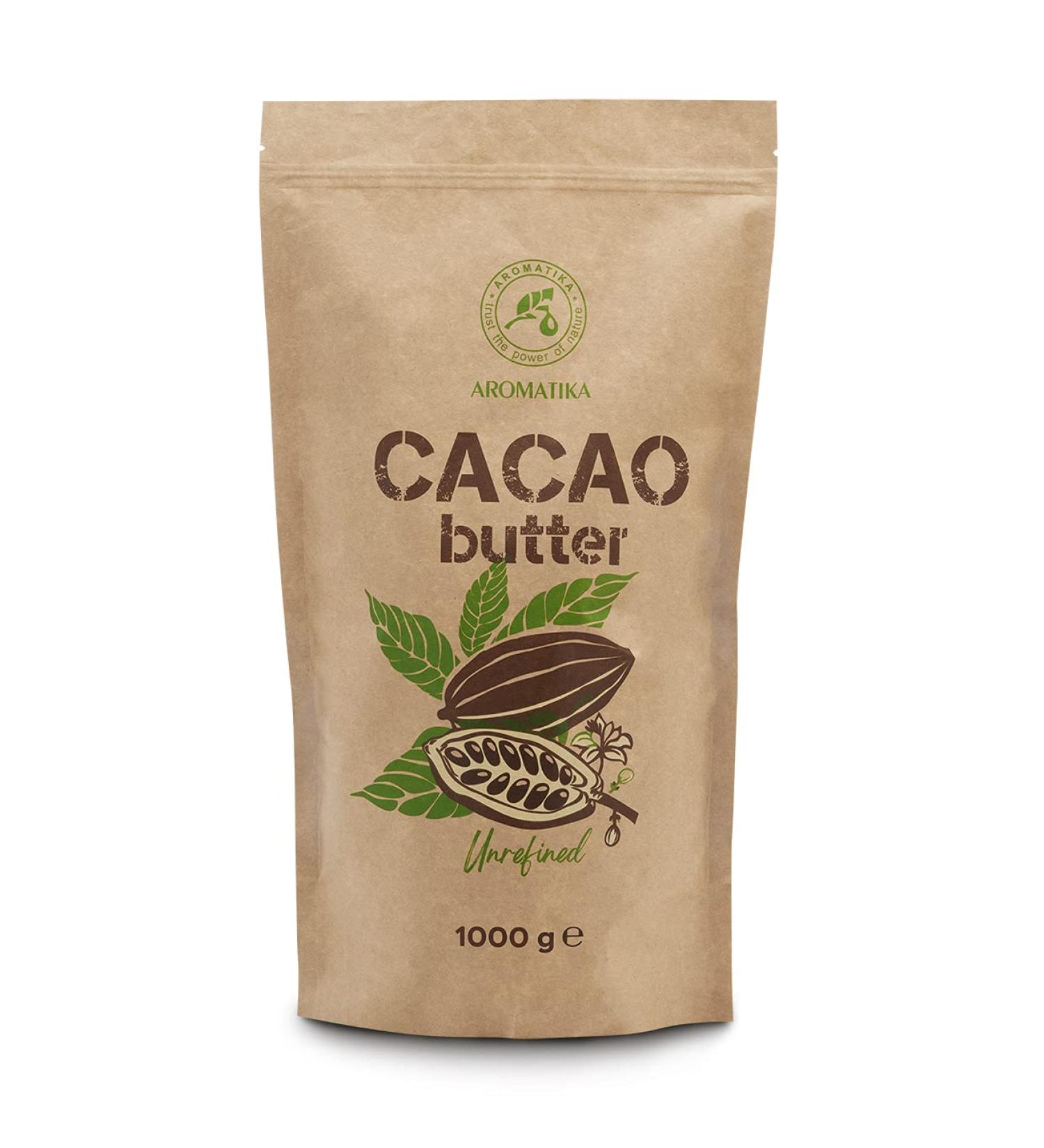 Cocoa Butter - 1 kg / 1000 g - Theobroma Cocoa - Raw and Natural - Cold Pressed - Raw Cocoa for Cooking and Beauty Care - Raw Food - Superfood - Buy Online on GoSupps.com
