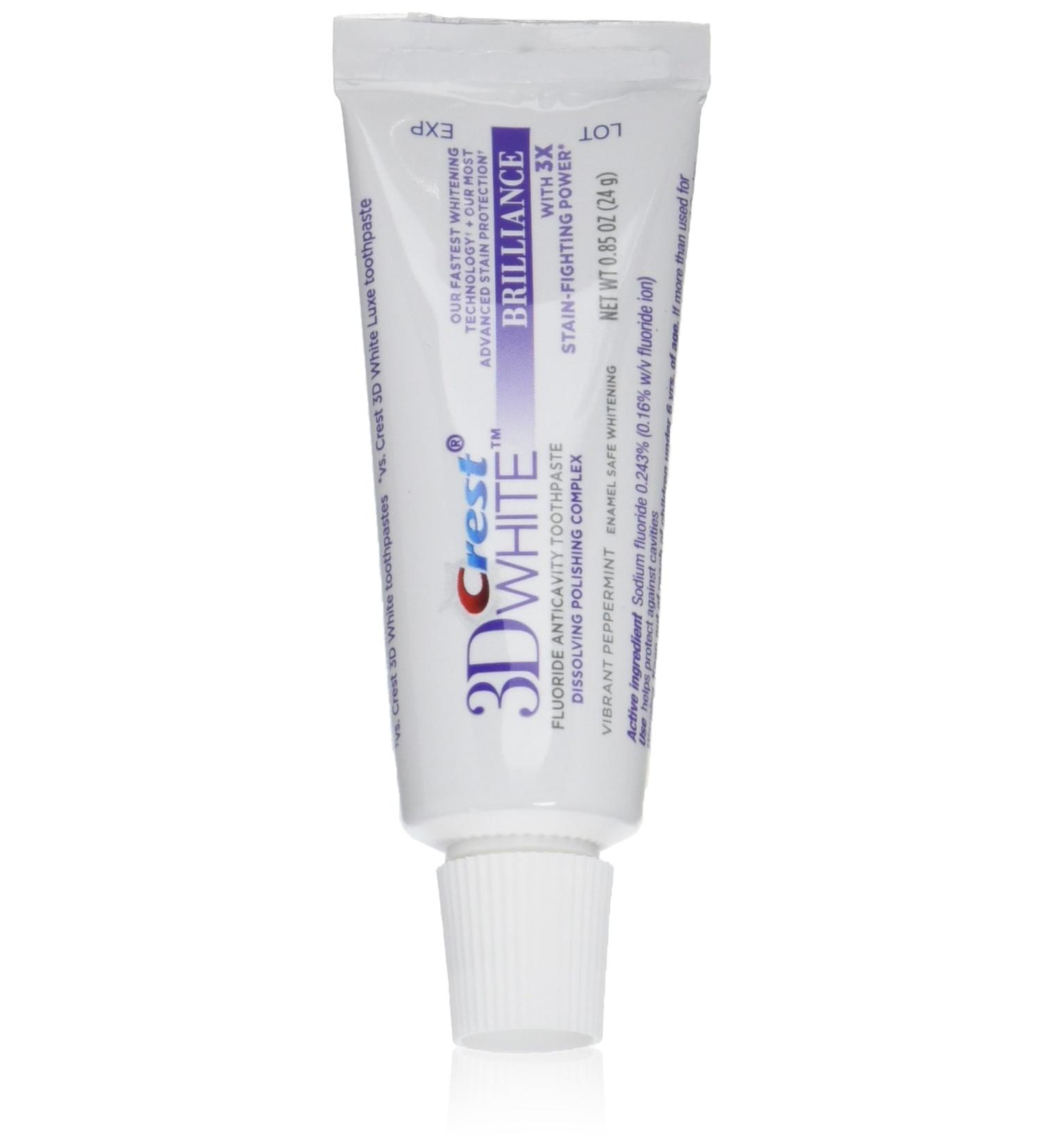 Crest 3D White Brilliance Toothpaste - Advanced Whitening & Stain Protection Vibrant Peppermint 0.85 oz - International Shipping Available - Buy Online on GoSupps.com