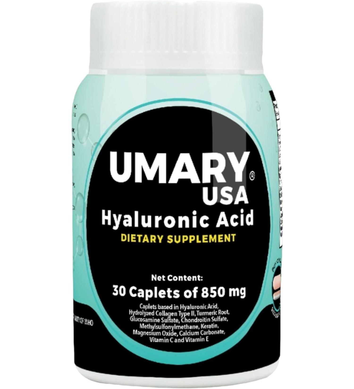Hyaluronic Acid Caplets 850 mg 30 Count