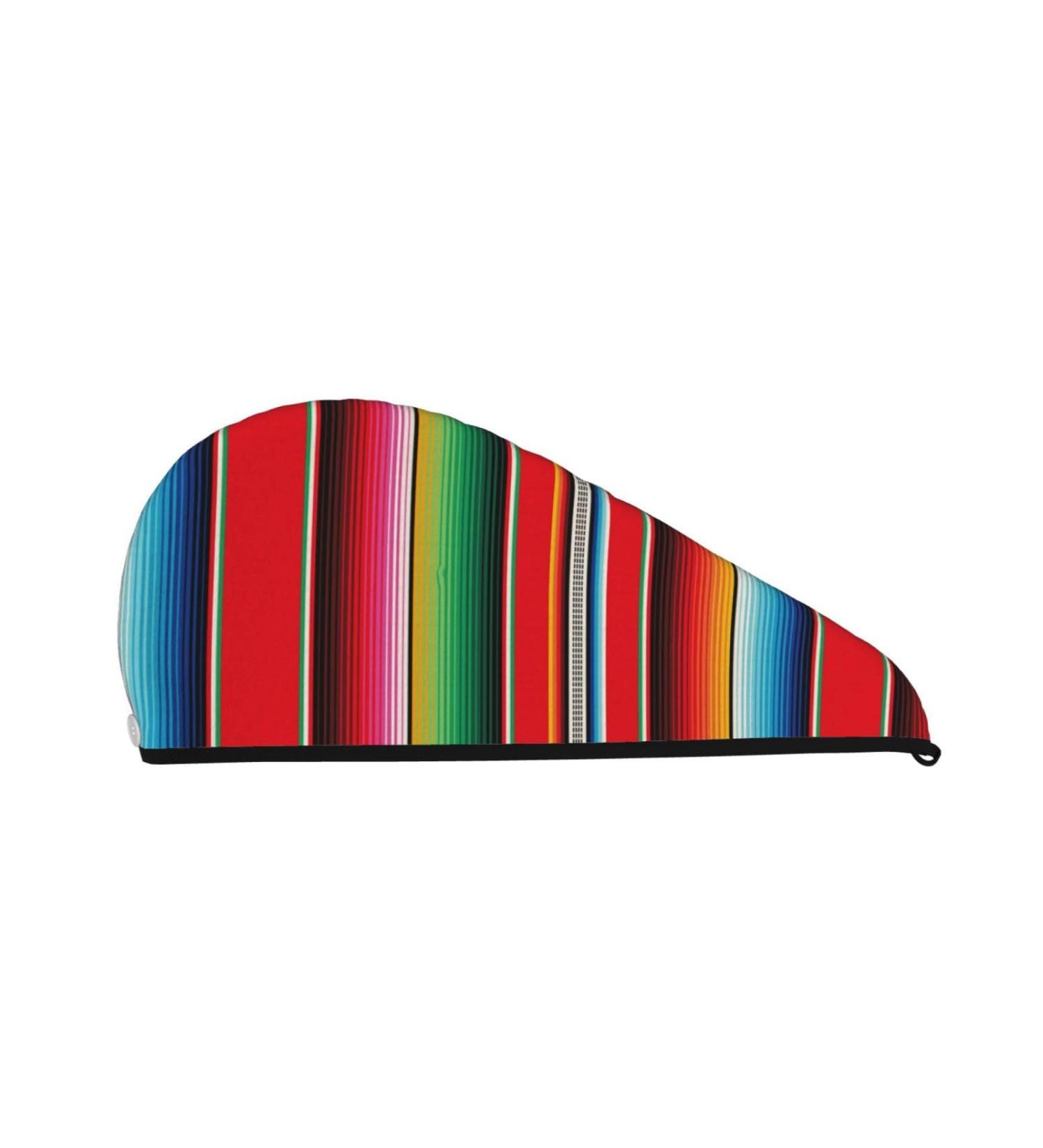 Hair Towel Wrap - Quick Drying Towel Turban with Button | Mexican Serape Stripes - Buy Online on GoSupps.com
