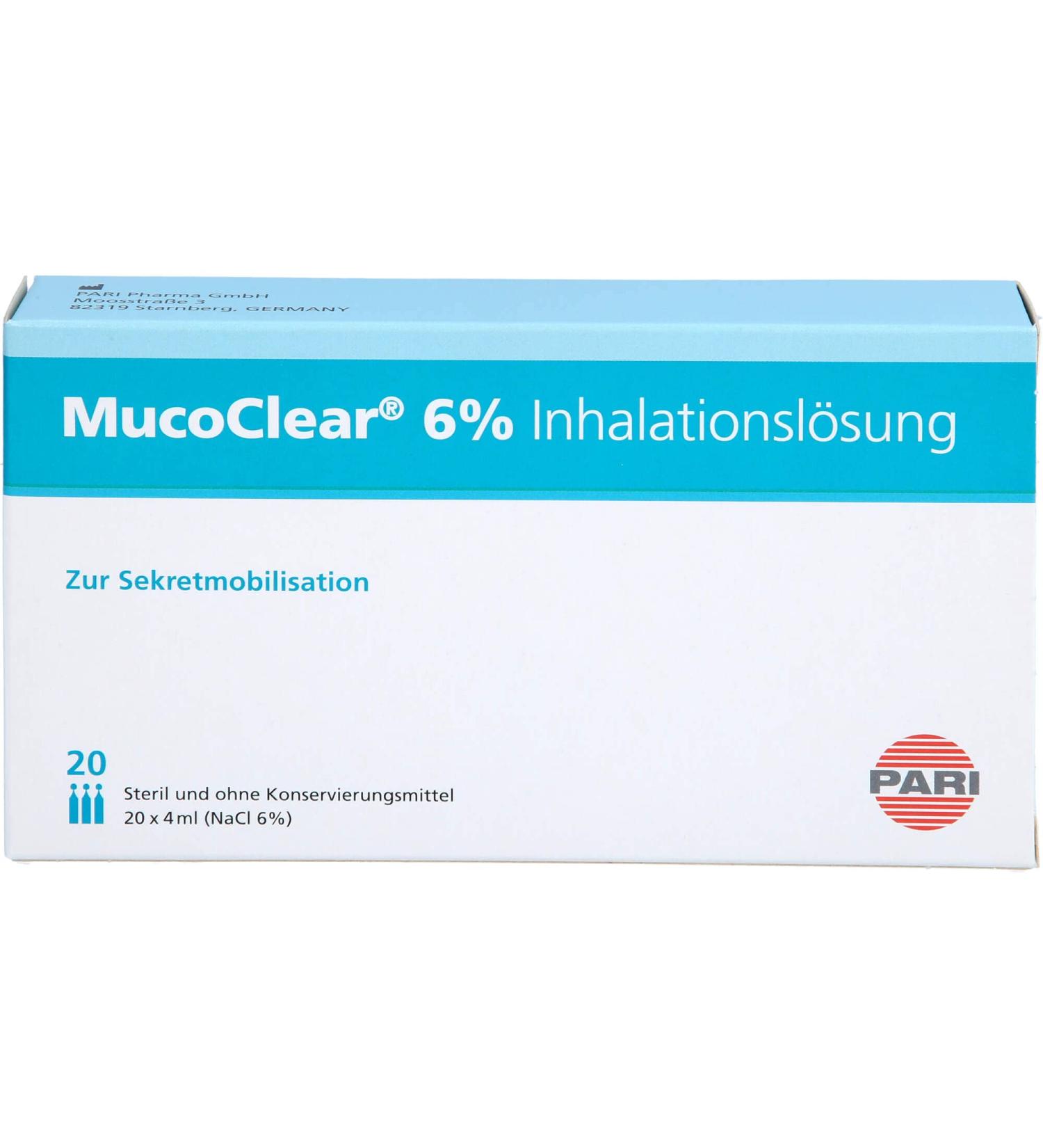 MucoClear 6% NaCl Inhalation Solution - 20 Ampoules (4ml Each) | Relieve Respiratory Issues | Fast International Shipping - Buy Online on GoSupps.com