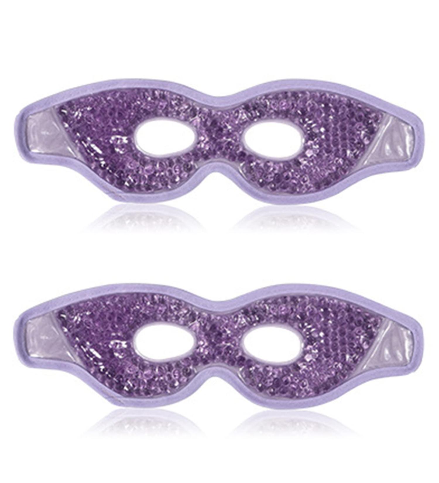 2 Pack Reusable Eye Mask Cooling Gel | Sleep Mask for Migraines Dark Circles & Swollen Eyes - Purple - Buy Online on GoSupps.com