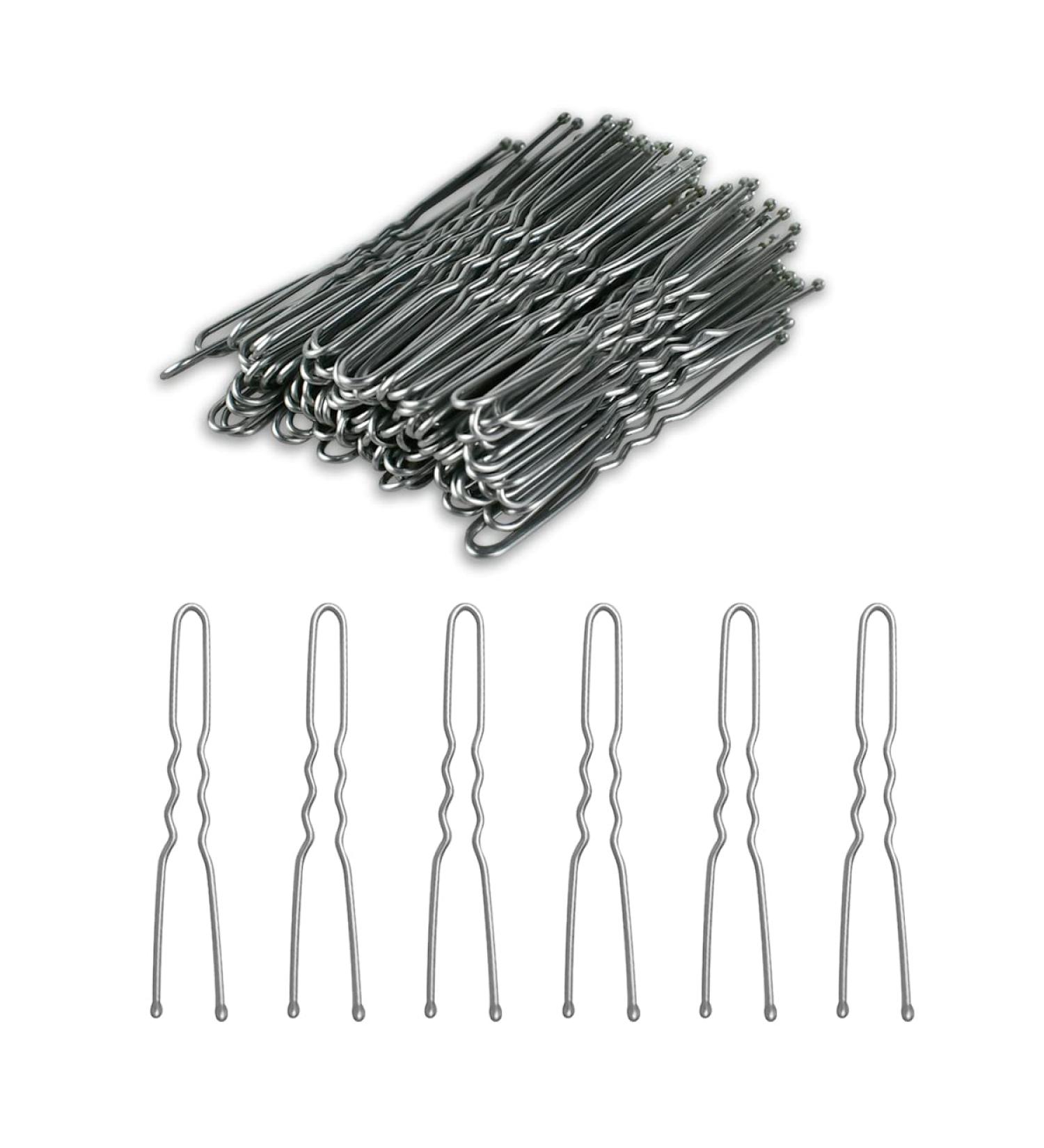 Invisible Wave Hairgrip U Shaped Hair Pins Kit - 100 PCS Large Heavy Duty Crinkled Hair Pins for Women - Perfect for Ballet Bun - Silver - Buy Online on GoSupps.com