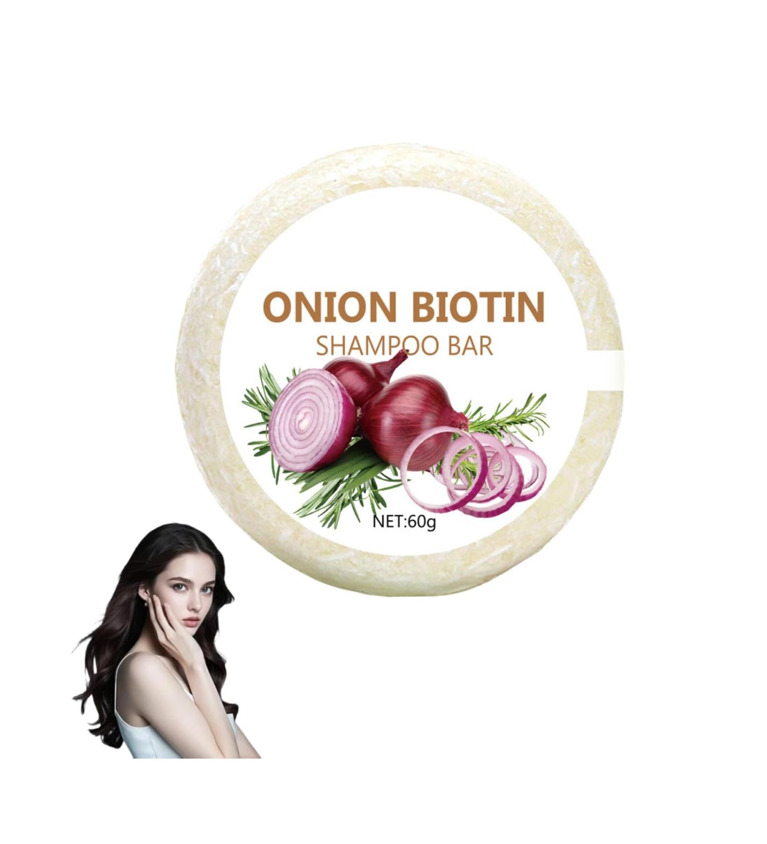 Shampoing Oignon 60g Onion Biotin Shampoo Bar Shampoing Oignon Rouge Mousse Douce Contr le Frisottis Conditionneur Purifiant Nourrissant Adultes Hommes Femmes Adolescents (1pc) - Buy Online on GoSupps.com