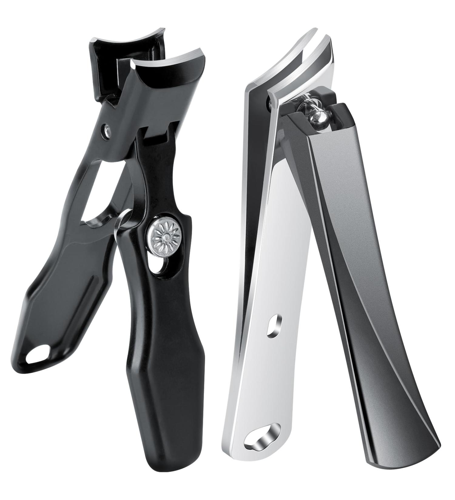 NiHome Heavy Duty Nail Clippers for Thick Hard Nails Set of 2 Wide Opening & Slanted Curved Blade Precision Ingrown Toenail Clippers Extended Anti-Slip Handles and Ultra Sharp Stainless-Steel Blades - Buy Online on GoSupps.com