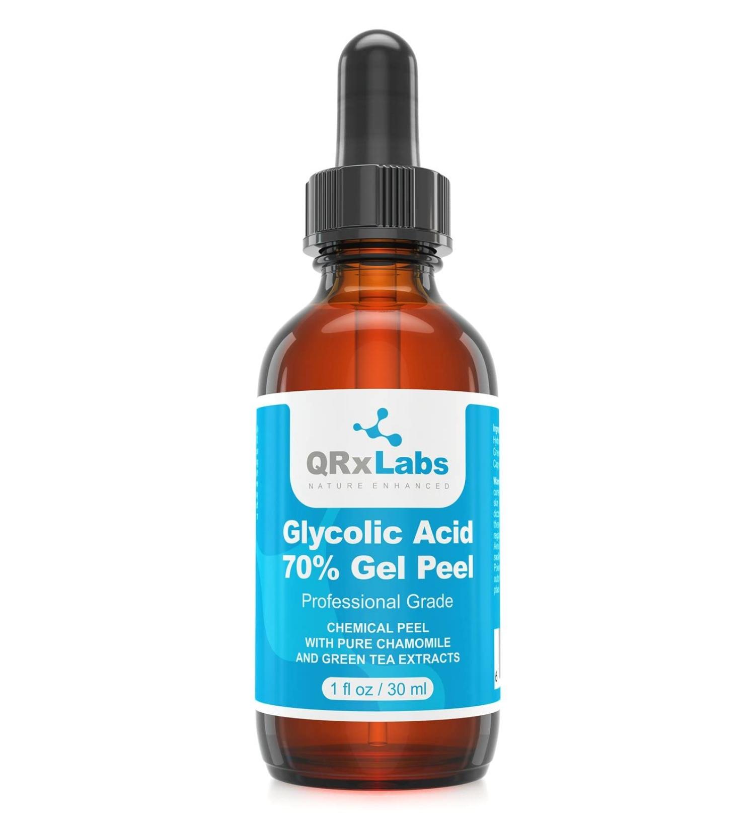 Glycolic Acid 70% Gel Peel with Chamomile & Green Tea Extracts - Professional Grade for Acne Scars, Collagen Boost, Wrinkles - 1 fl oz - Buy Online on GoSupps.com