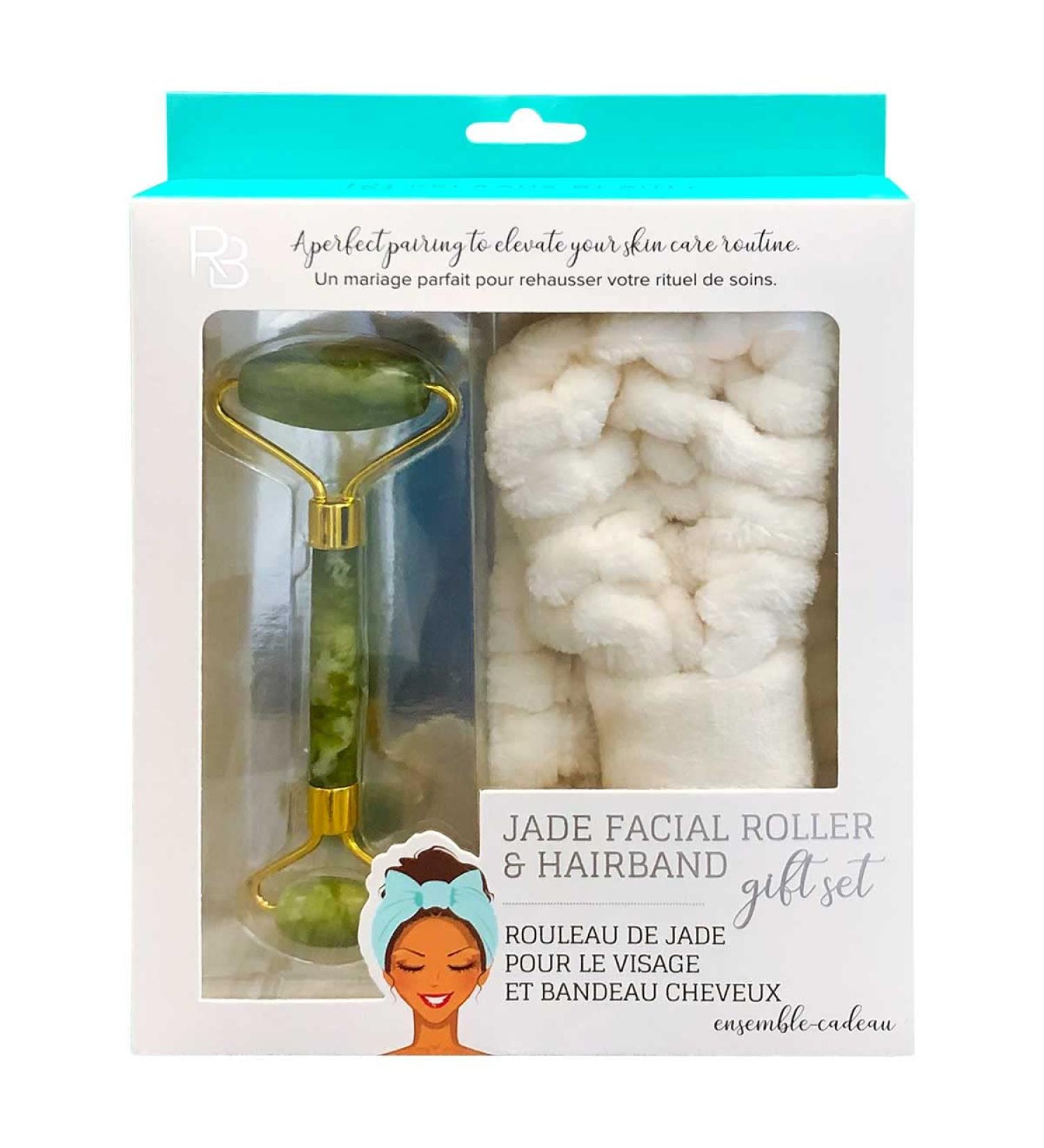 Buy Relaxus Beauty Jade Facial Roller & Hairband Gift Set | Skincare Tool for Facial Massage Wrinkles & Eye Puffiness - Durable & Smooth Design - Buy Online on GoSupps.com