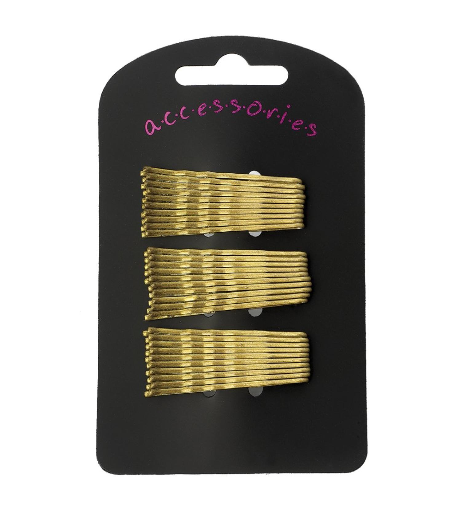 30 Blonde Small Thin Metal Kirby Hair Grips AJ21045