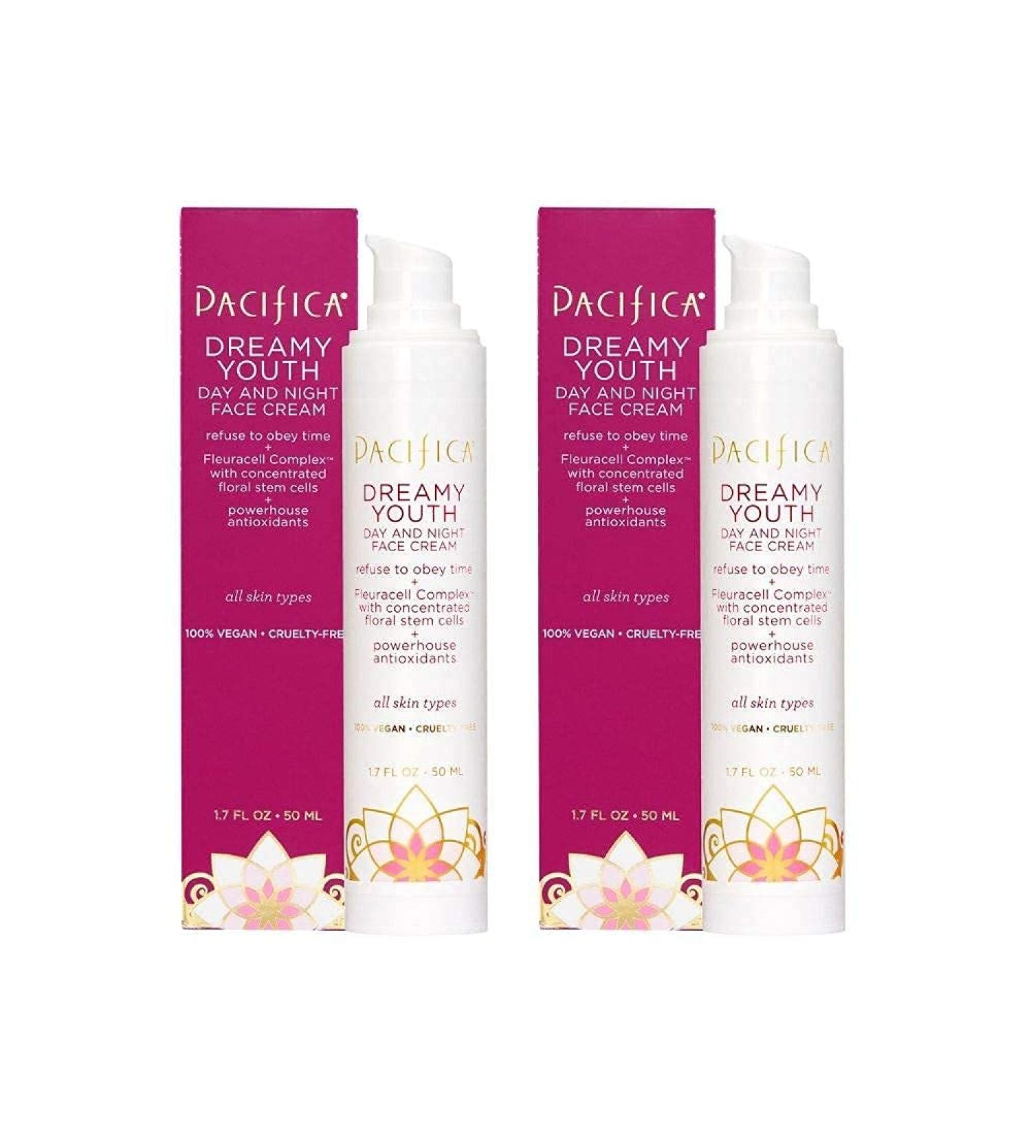 Pacifica Beauty Dreamy Youth Day and Night Face Cream 2-Pack - Moisturizer for Dry and Aging Skin - Peptides, Grapeseed Oil, Floral Stem Cells - Vegan & Cruelty-Free - Buy Online on GoSupps.com
