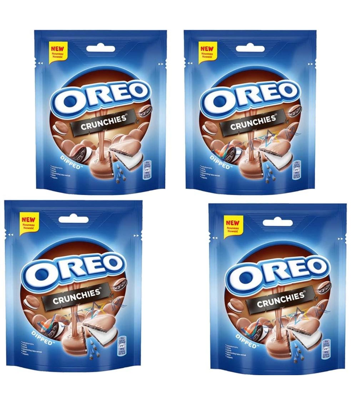 VSTAR Crunchies Original & Crunchies Milk Chocolate Dipped Mini Sandwich Biscuits 110g (4 Crunchies Dipped Biscuits) Crunchies Dipped Biscuits 4