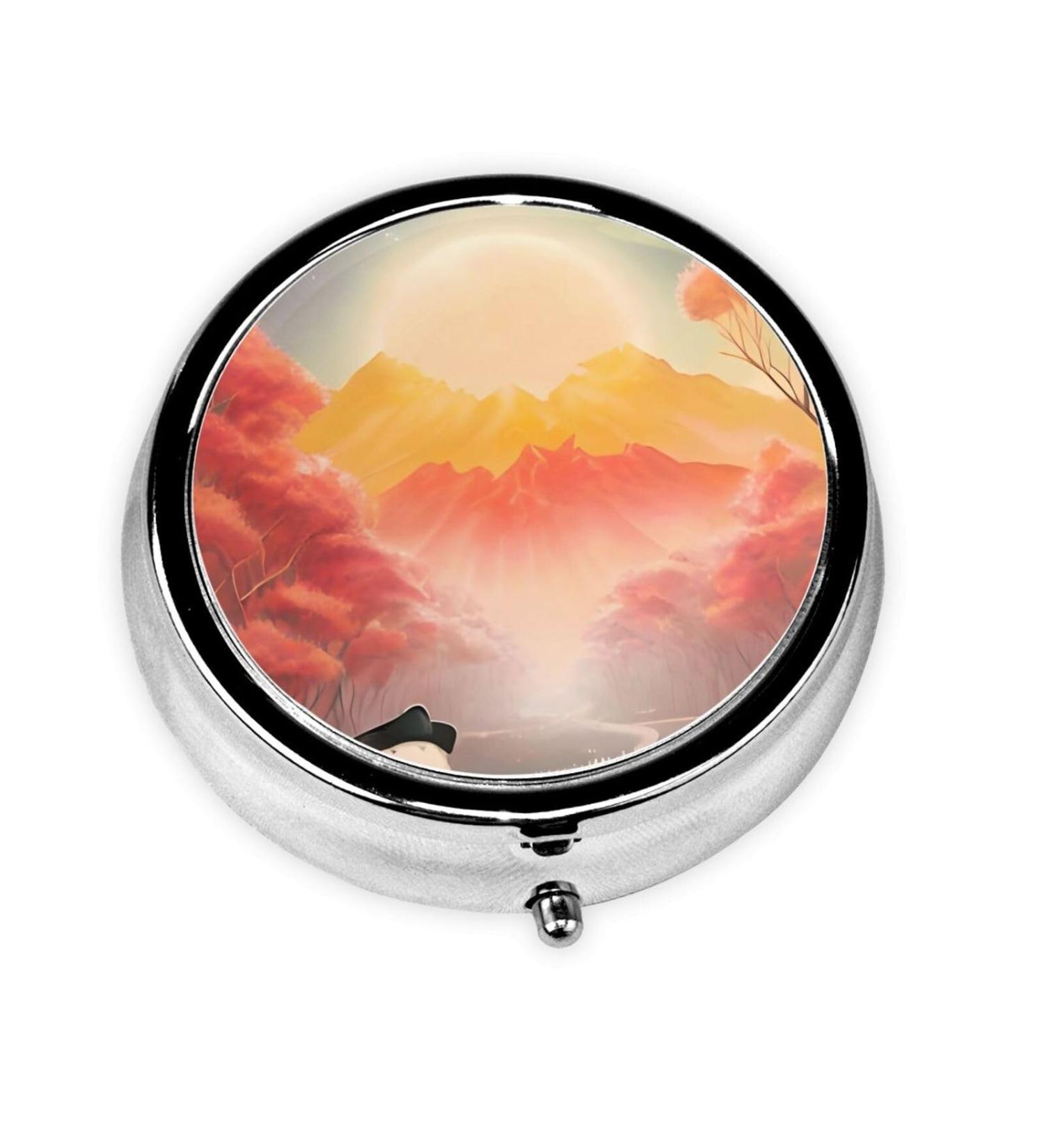 Buy Sun Mountain Forestround Pill Box | 3-Compartment Portable Travel Organizer for Purse & Pocket - Buy Online on GoSupps.com