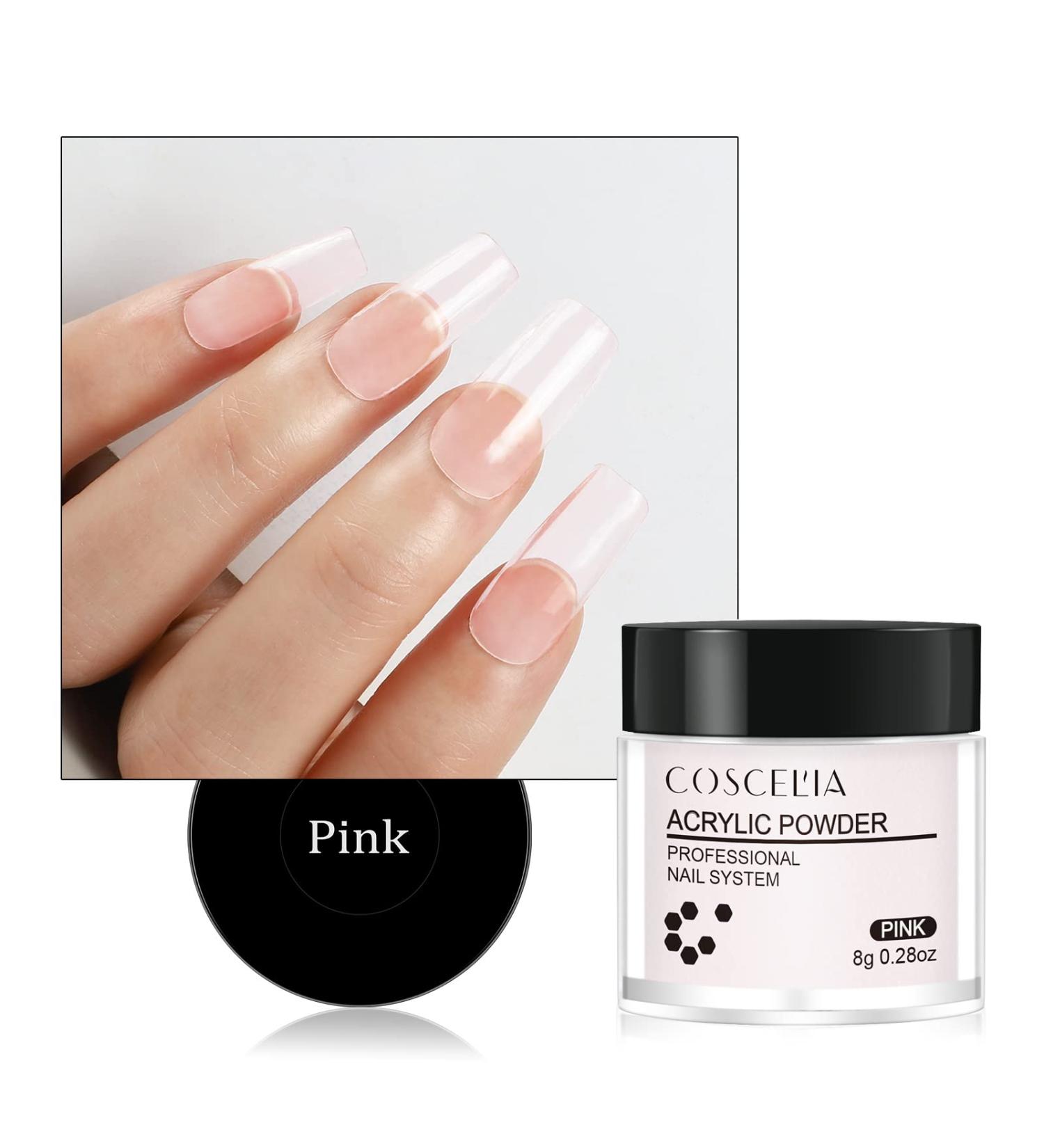 COSCELIA Nail Set Powder Pink - 3D Nail Extensions No Lamp Required 8g A01-024 | Shop Internationally - Buy Online on GoSupps.com