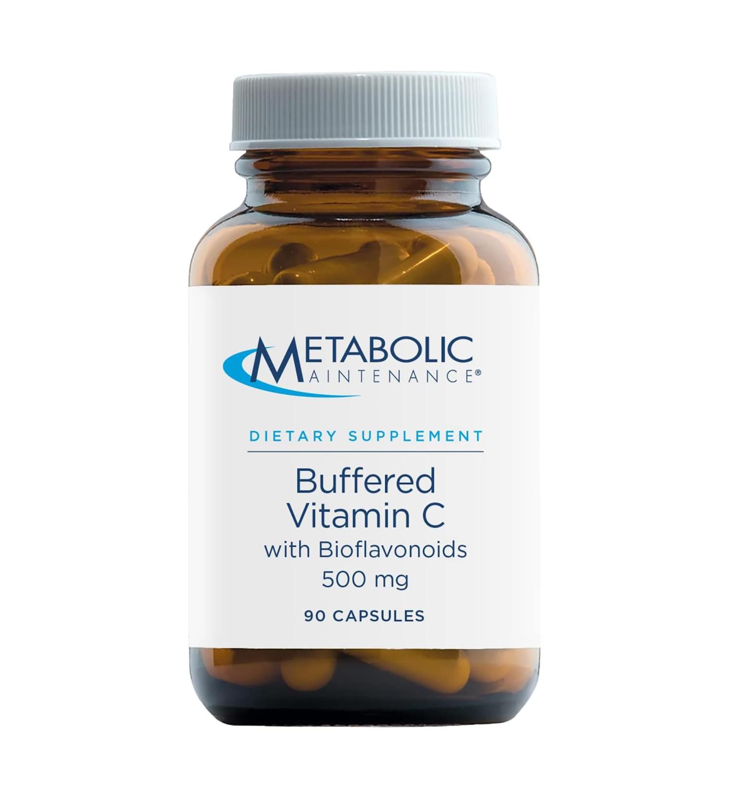Metabolic Maintenance Buffered Vitamin C 500mg - Pure Buffered Vit C with Potassium Calcium & Magnesium Immune Support Ascorbic Acid Complex with Bioflavonoids - 90 Capsules - Buy Online on GoSupps.com