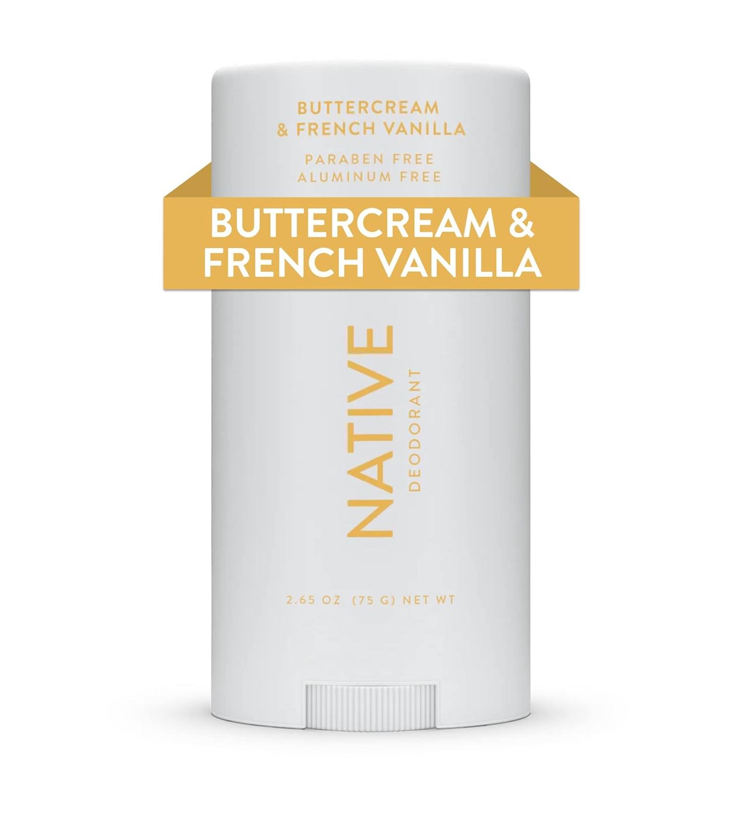Native Deodorant: Buttercream & French Vanilla | Aluminum-Free with Baking Soda, Probiotics, Coconut Oil, Shea Butter | Natural Seasonal Scents for Women & Men - Buy Online on GoSupps.com