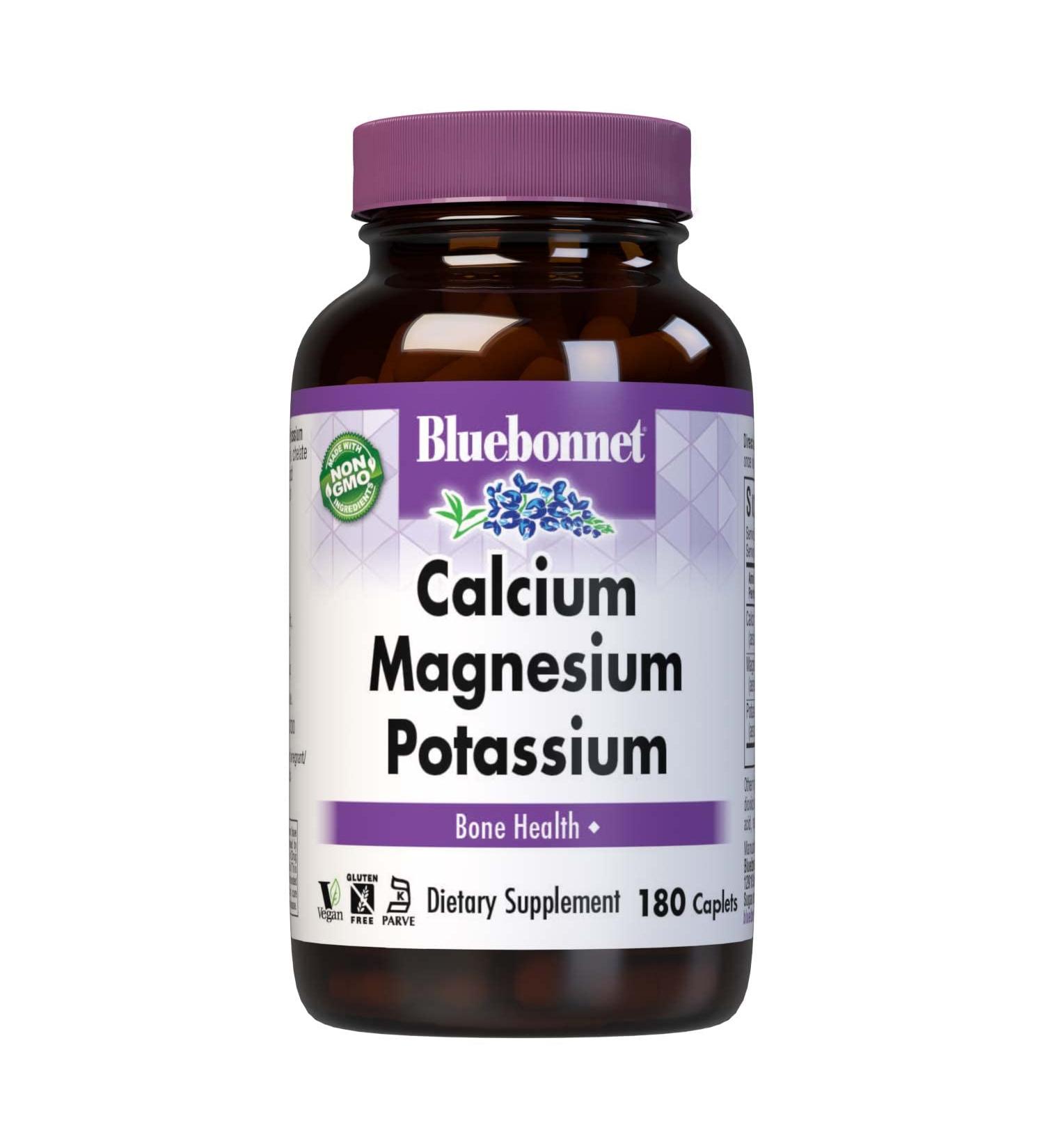 Bluebonnet Nutrition Calcium Magnesium Potassium 180 Caplets - Essential Mineral Supplement for Bone Health - Buy Online on GoSupps.com