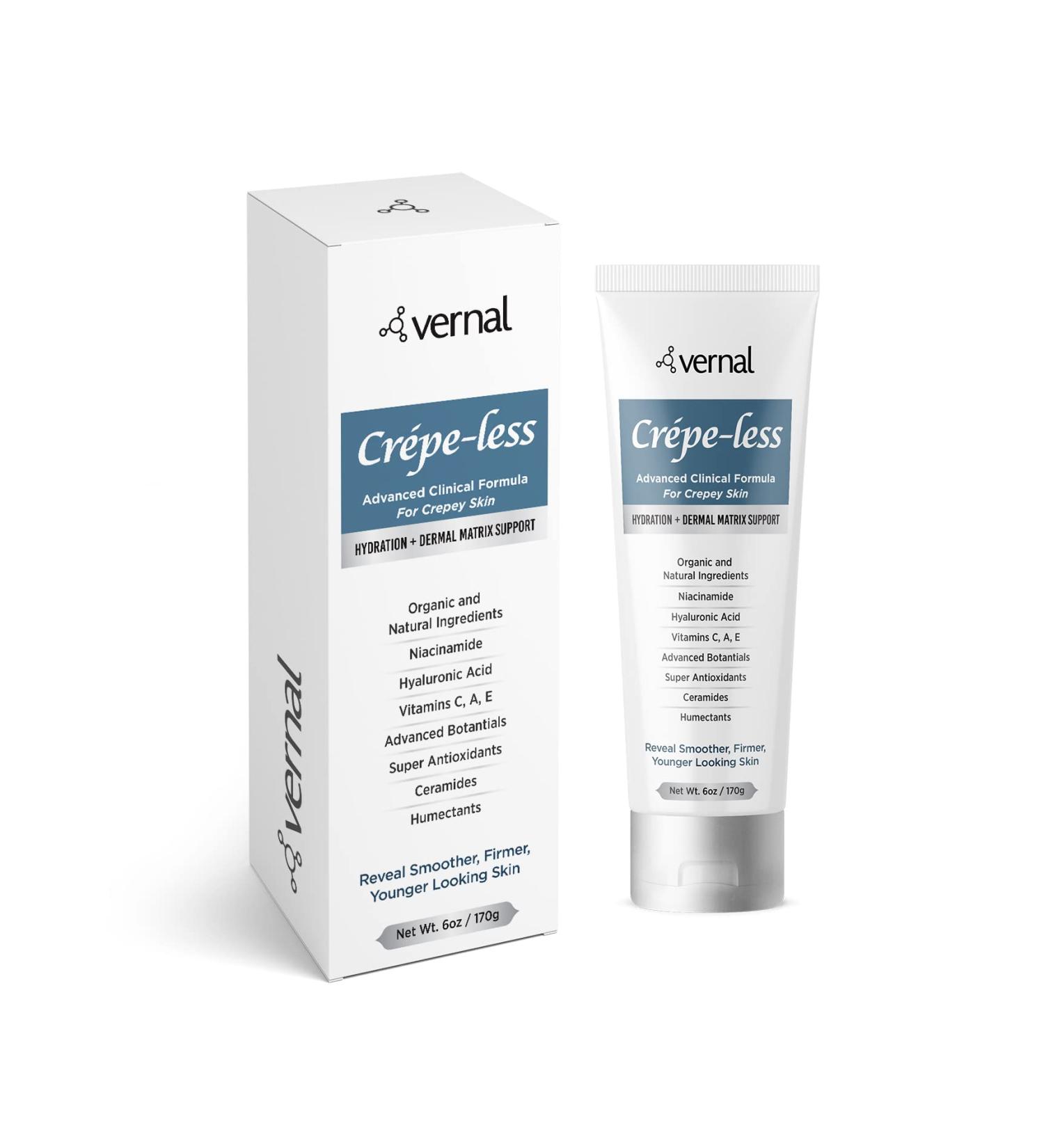 Organic Crepe-Less Skin Firming Cream for Arms, Neck & Hands - Best Moisturizer to Treat Saggy Skin | Made in USA (6 Oz) - Buy Online on GoSupps.com