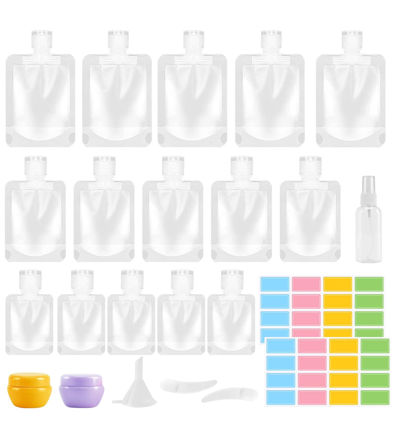 23 Pcs Refillable Travel Size Toiletry Pouch Set - Leakproof Containers for Shampoo, Lotion, Soap - 30ml, 50ml, 100ml - Buy Online on GoSupps.com