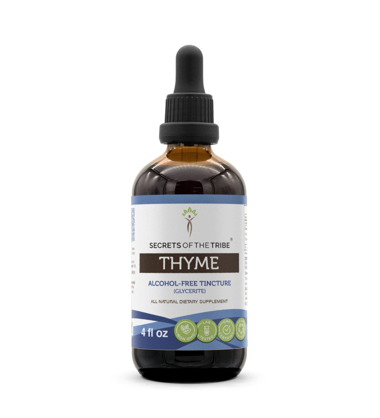 Thyme Alcohol-Free Liquid Extract - Thymus Vulgaris Dried Leaf Tincture - 4 FL OZ Supplement - Buy Online on GoSupps.com