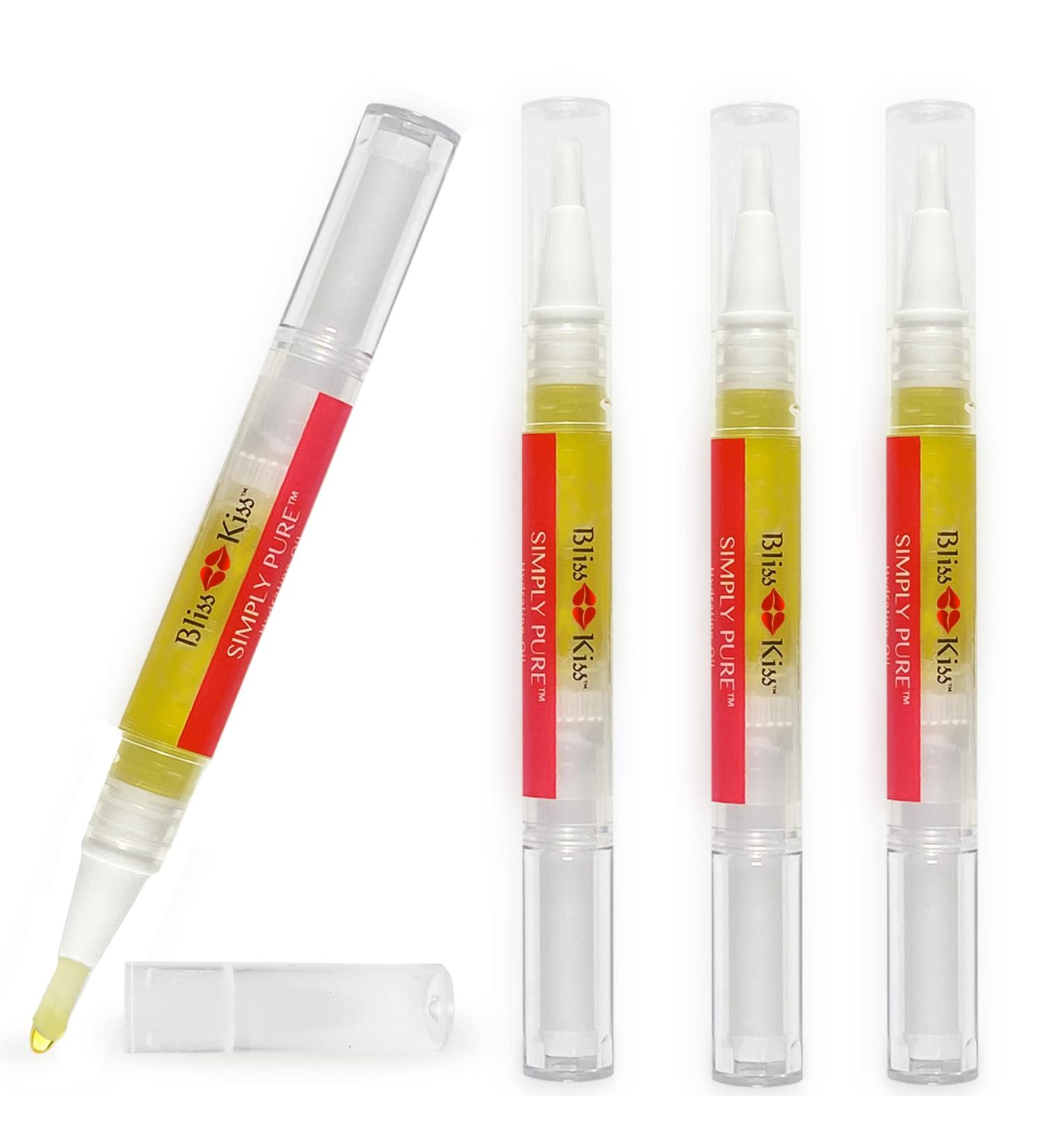 Bliss Kiss Vanilla Nail Oil Cuticle Pens x4 - Nail Strengthener with Vitamin E & Jojoba for Brittle Nails - Buy Online on GoSupps.com