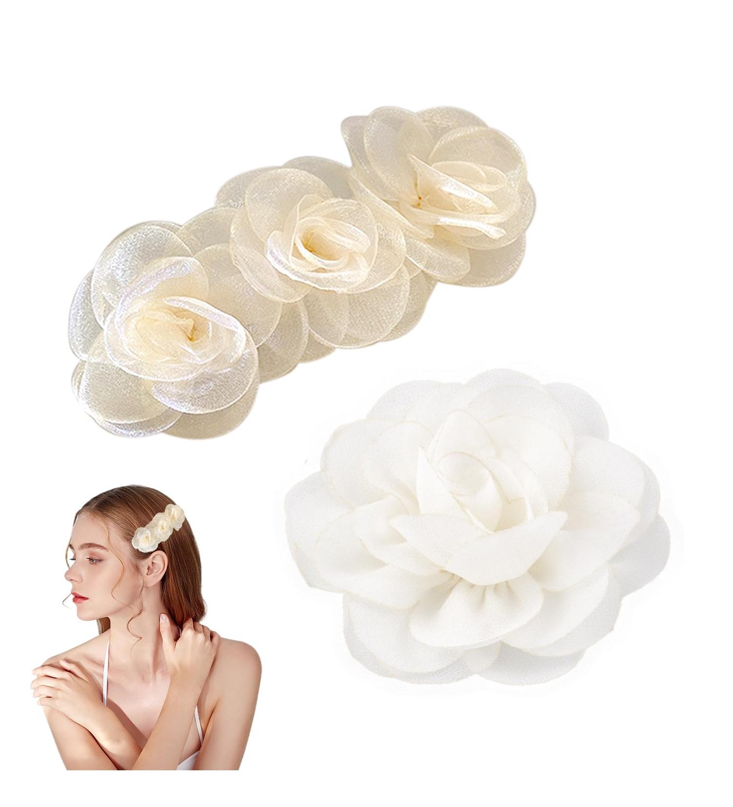 1 Mesh Rose Spring Clip 1 Flower Hair Clip Flower Girl Accessories White Flower Hair Accessories White Headdress Small Flower Hair Clip Flower Girl Hair Accessories Women'S Hair Clip - Buy Online on GoSupps.com