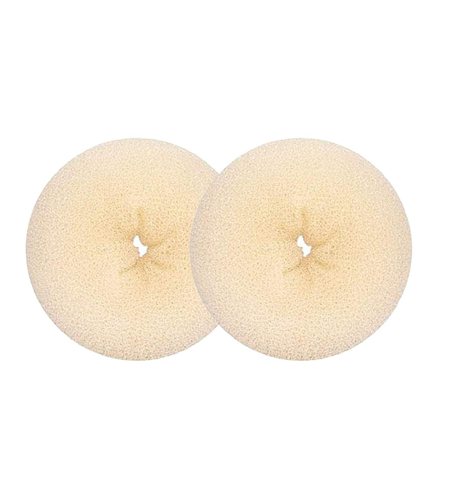WACURRENTHYD Blonde Kid Hair Donut Bun Maker 2PCS - Small 2.5 Inch Beige Chignon Doughnut Shaper for Short and Thin Hair - Buy Online on GoSupps.com