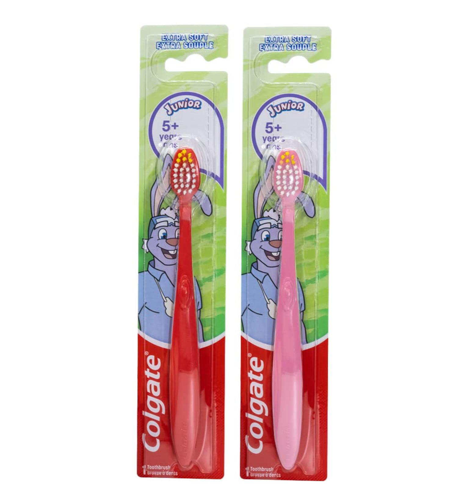 Colgate Bunny Toothbrush Junior 5+ Extra Soft - Pack of 2 | Color Varies - Buy Online on GoSupps.com