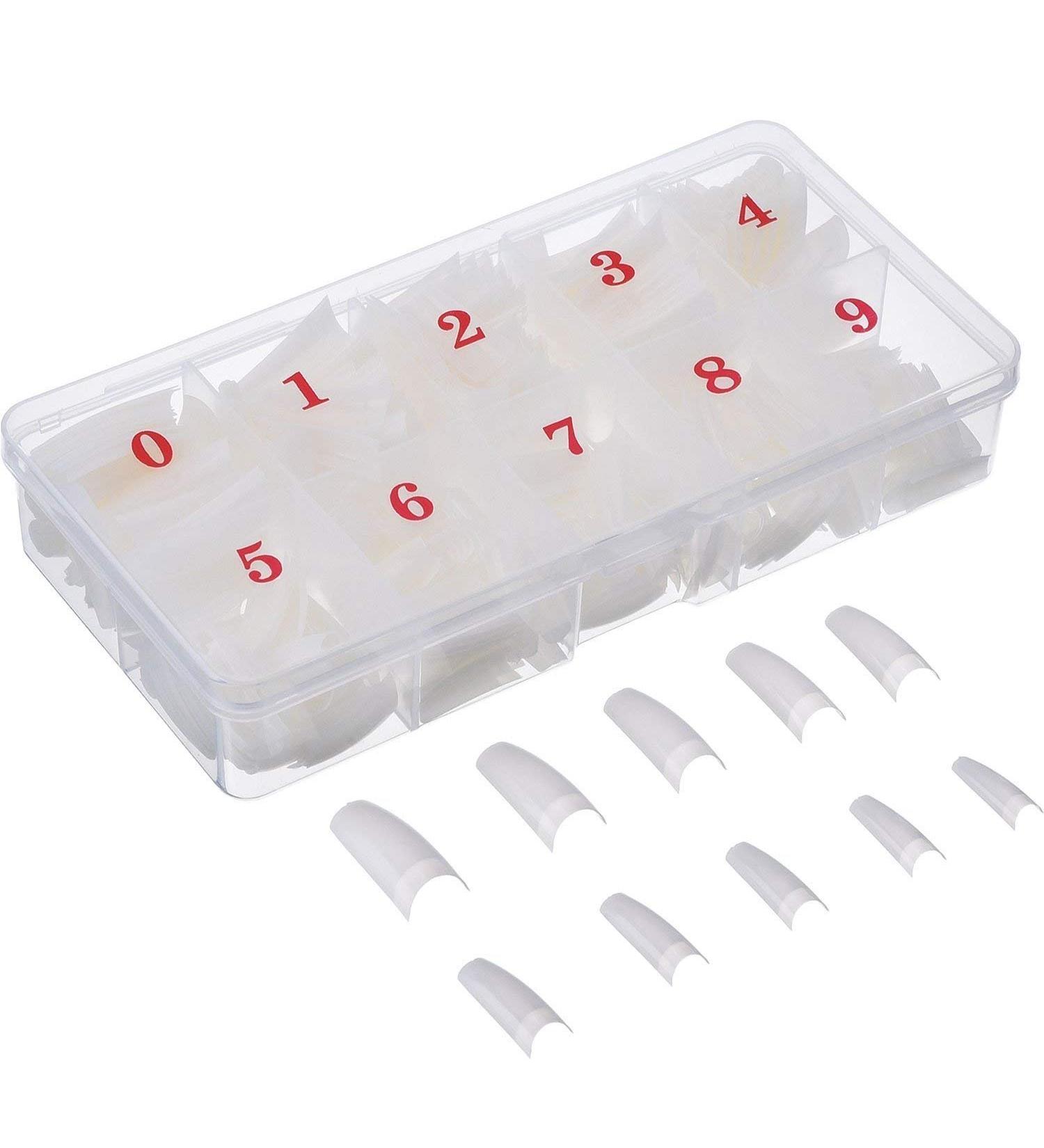 500 Pieces Acrylic French Nail Tips - Natural Fake Nails with Box for Women & Girls - Premium Quality Artificial Nail Tips - Buy Online on GoSupps.com