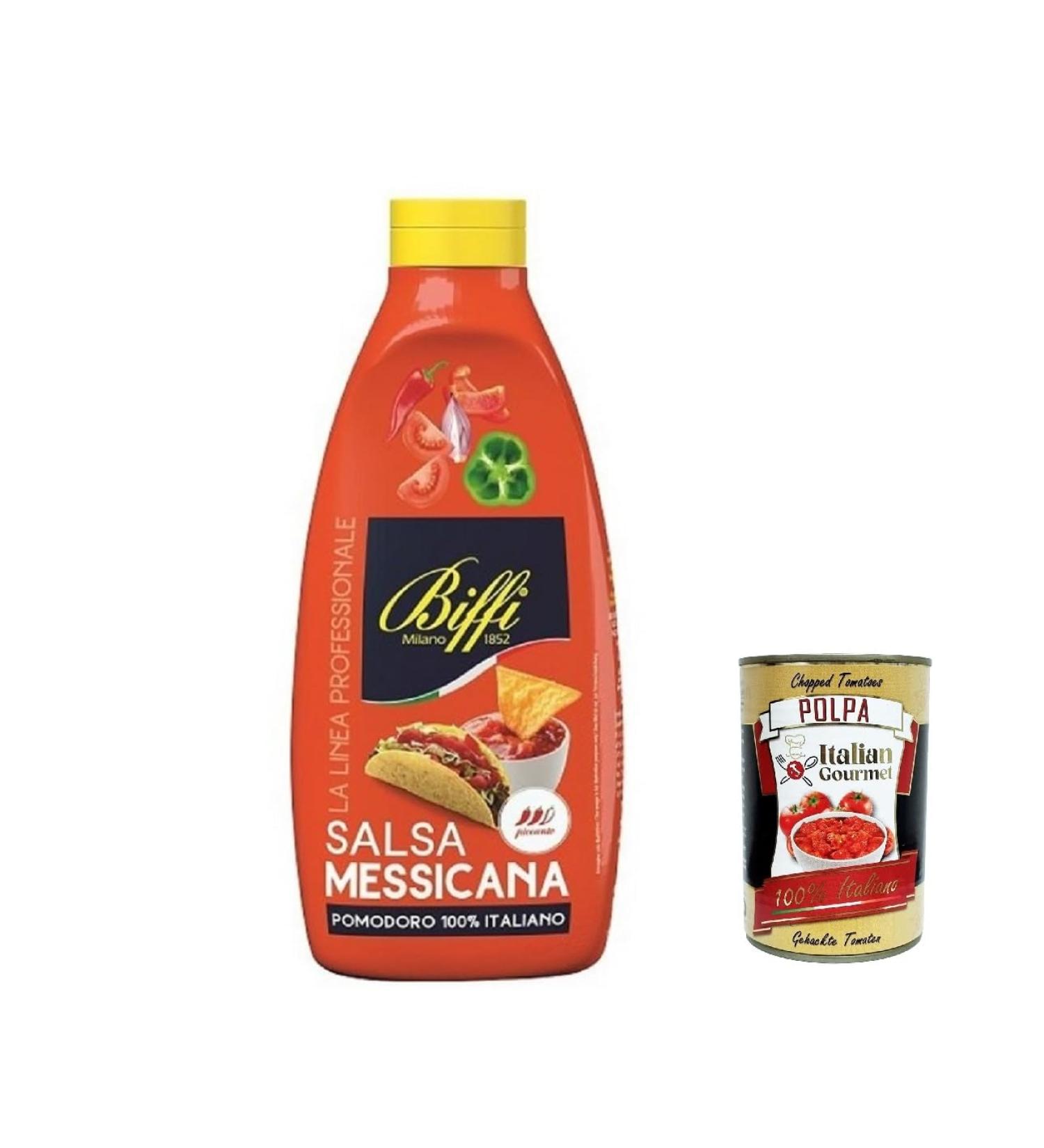  Italian Gourmet E.R. Biffi professional line Mexican sauce 100% pressed Italian tomato 900 g + gourmet Italian pulp 400 g - Buy Online on GoSupps.com